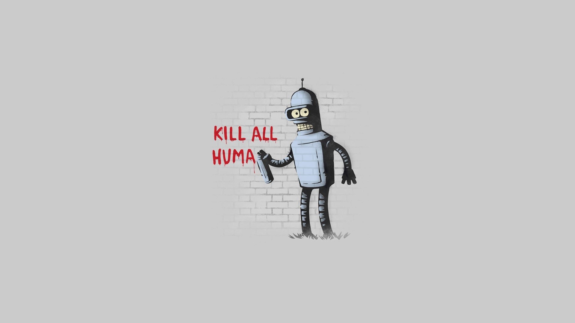 1920x1080 Futurama, Minimalism, Bender