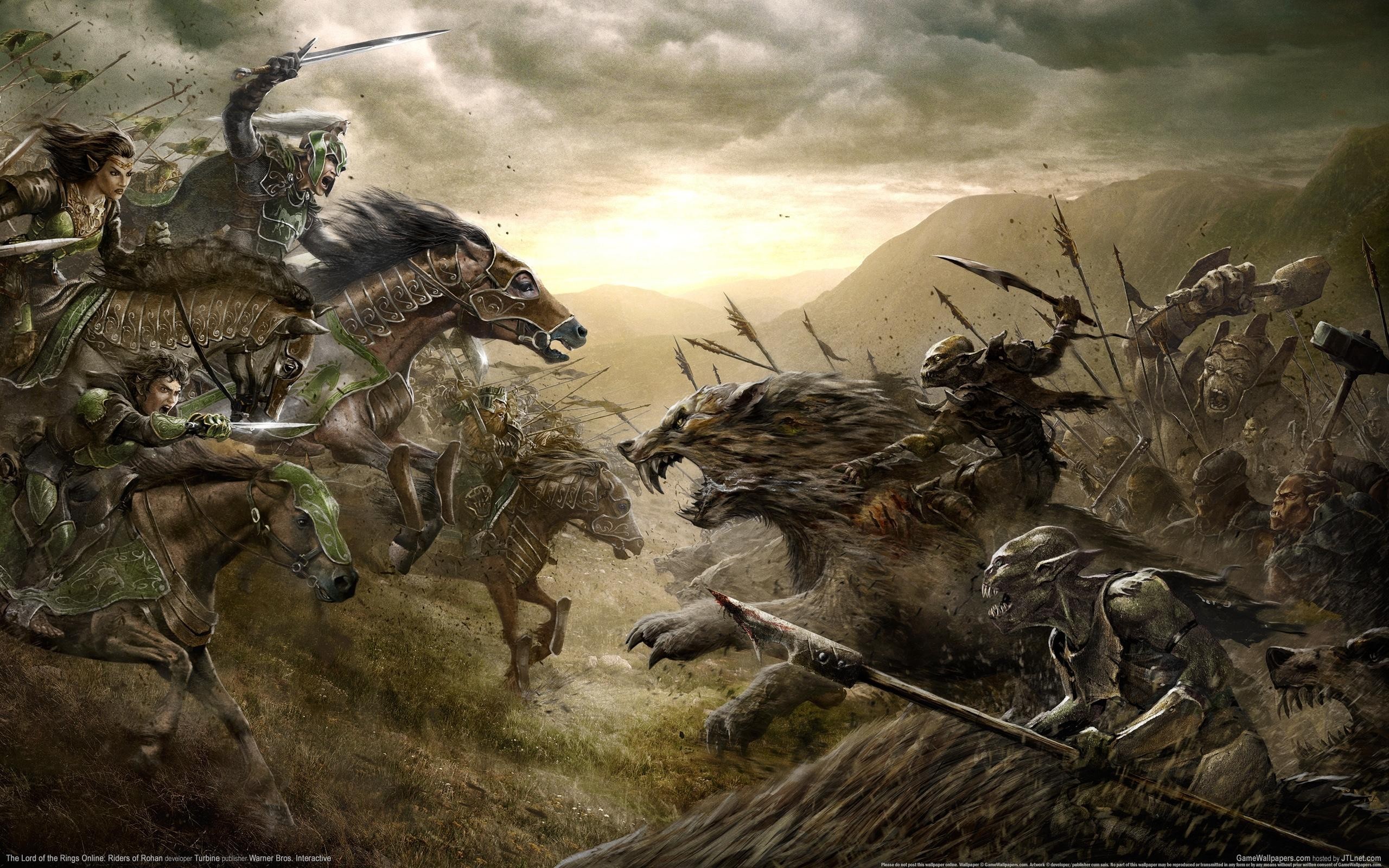 2560x1600 The Lord of the Rings Riders of Rohan Horse Drawing Battle Orc wallpaper |   | 50468 | WallpaperUP