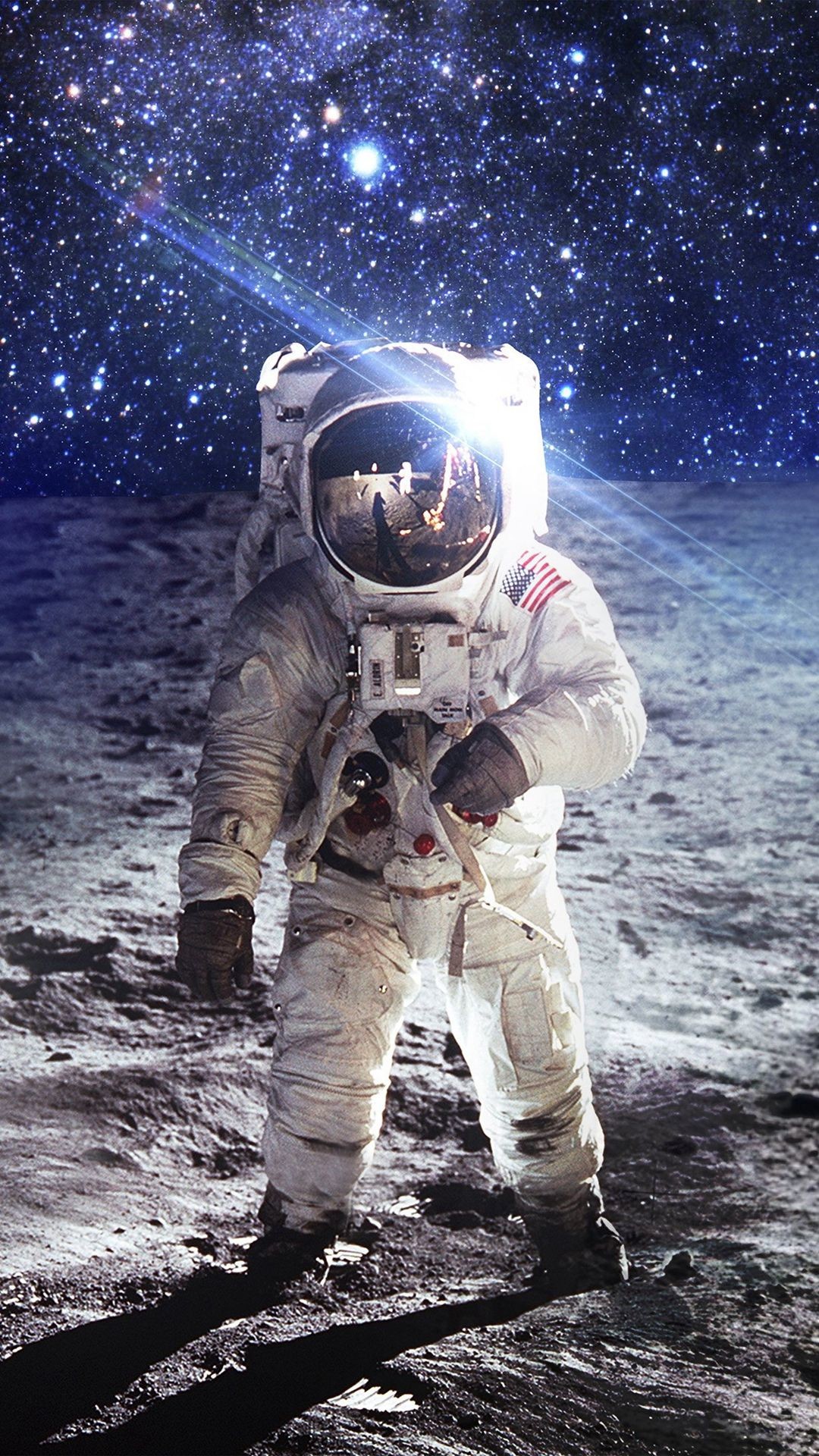 1080x1920 Astronaut Space Art Moon Dark #iPhone #7 #wallpaper