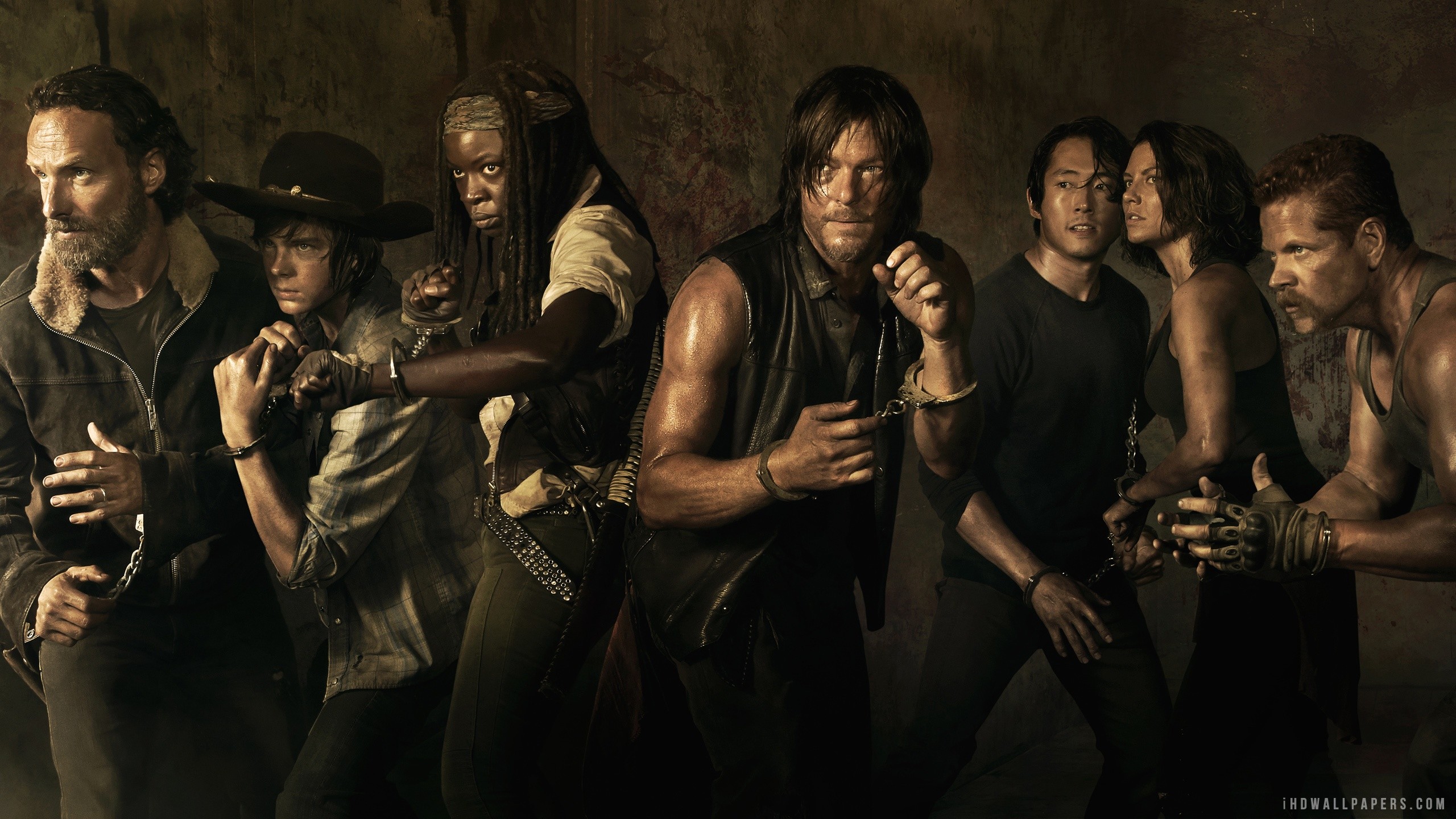 2560x1440 People  The Walking Dead AMC Rick Grimes Carl Grimes Daryl Dixon  Andrew Lincoln Norman Reedus