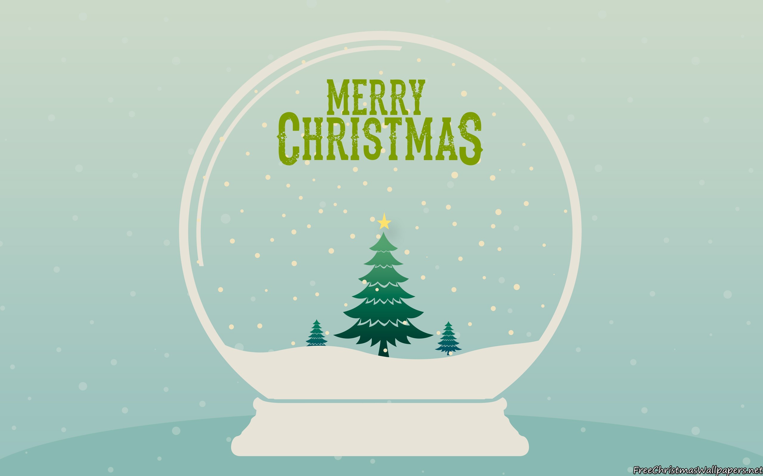2560x1600 Download Merry Christmas Snow Globe Wallpaper
