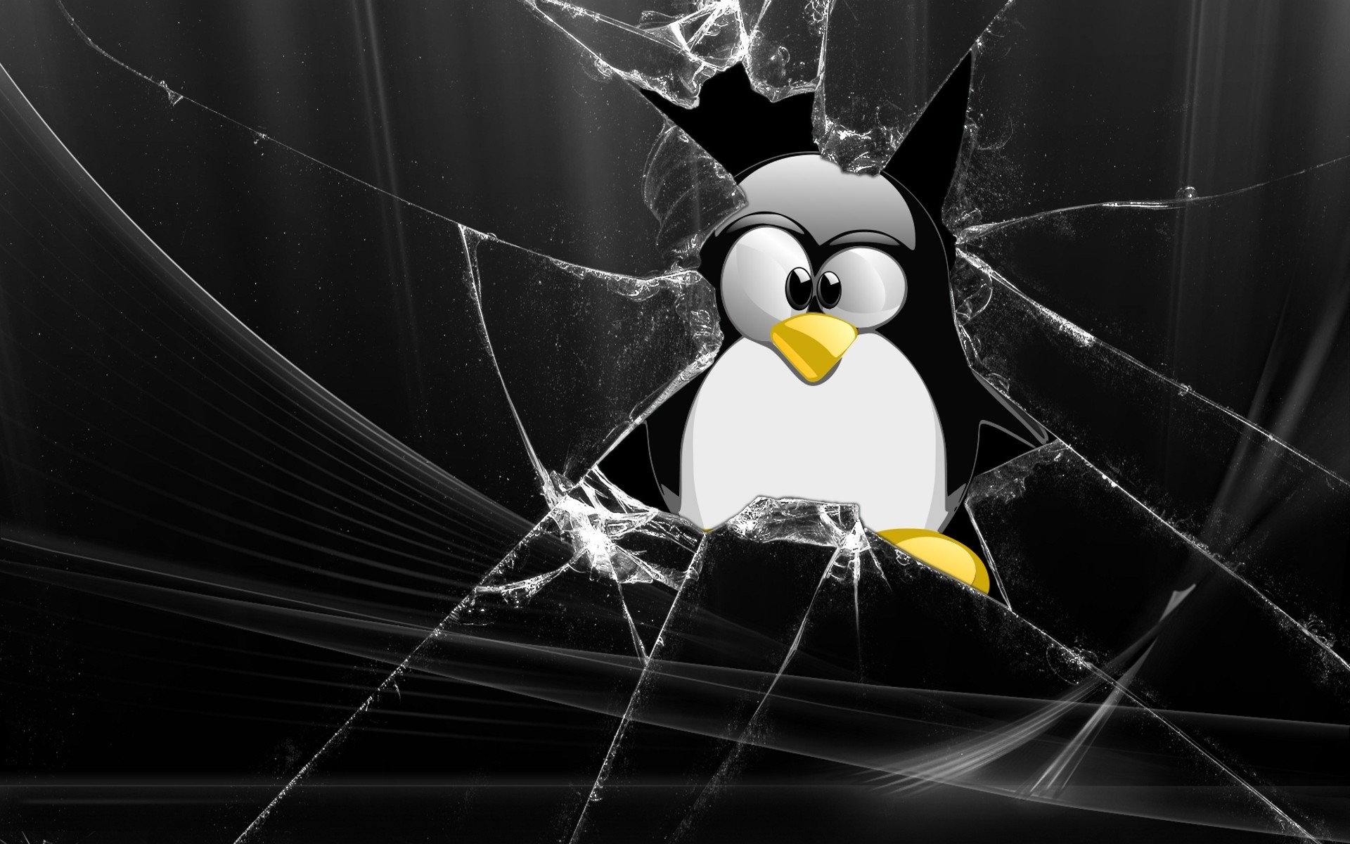 1920x1200 glass linux tux penguins lunix #Q_Pi