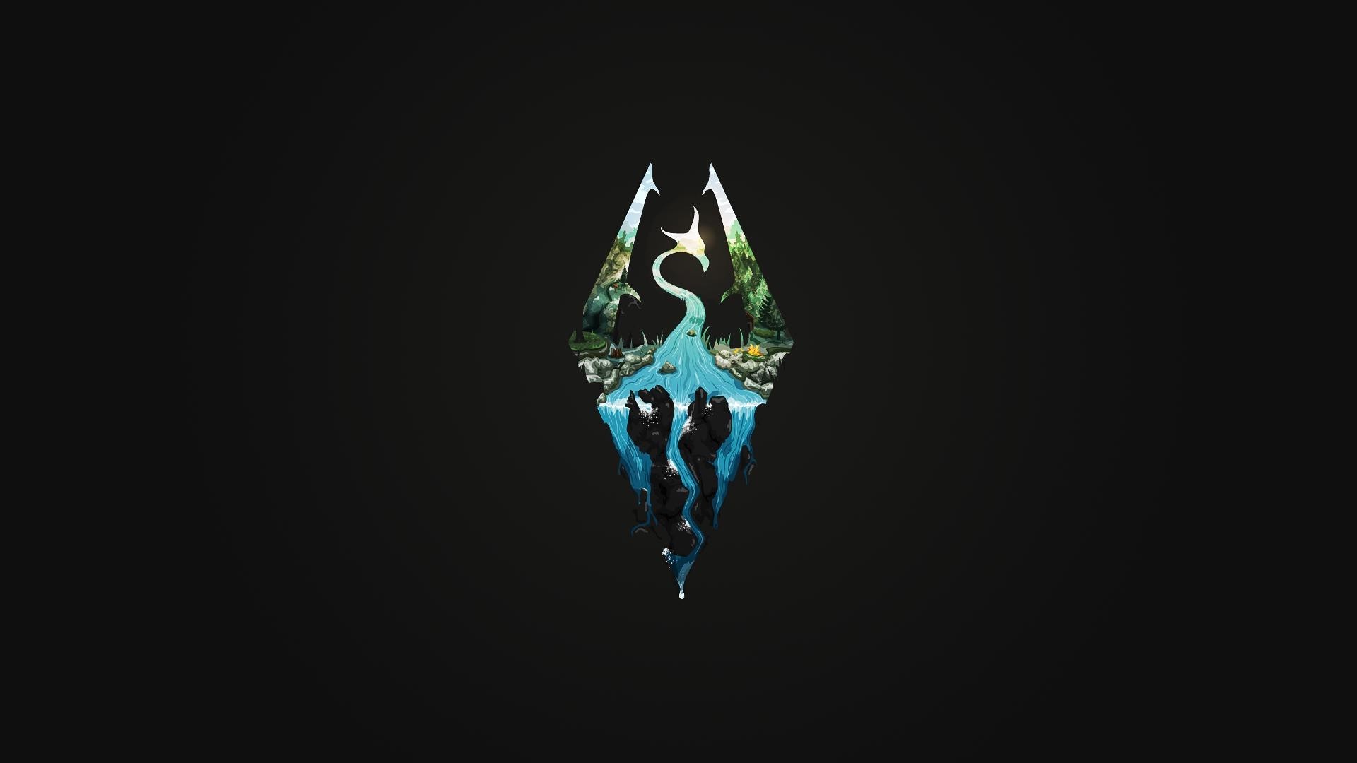 1920x1080 logo, The Elder Scrolls V: Skyrim, Video Games, Minimalism Wallpapers HD /  Desktop and Mobile Backgrounds
