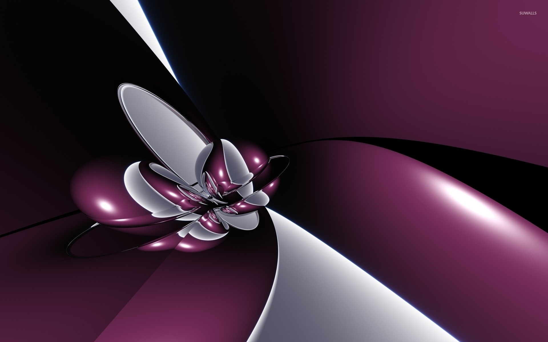 1920x1200 Silver and purple metallic shapes wallpaper