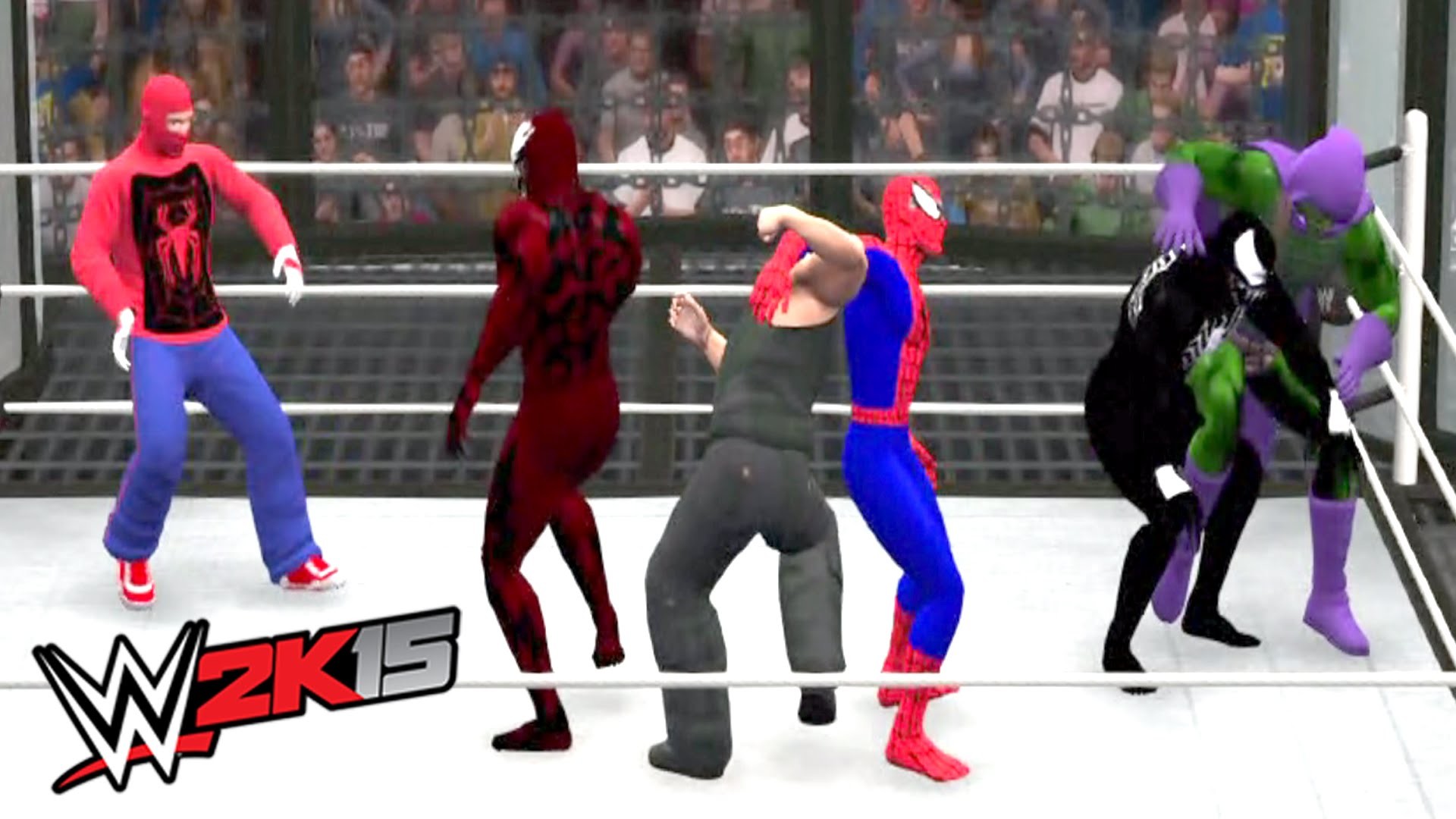 1920x1080 SPIDERMAN VS VENOM VS CARNAGE VS SPIDER MAN OLD VS GREEN GOBLIN VS SANDMAN  | WWE 2K15 - YouTube