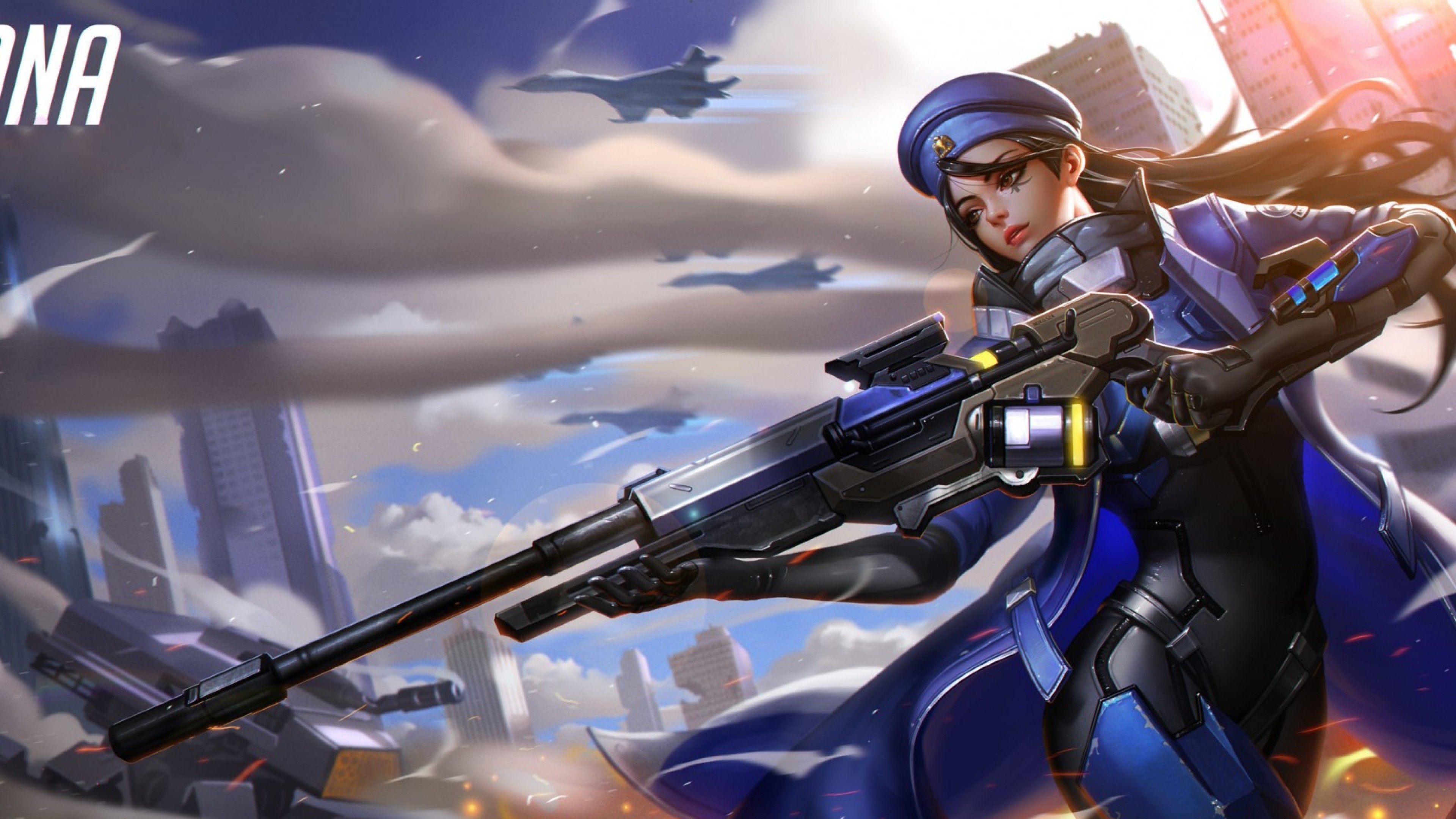3840x2160 Preview wallpaper overwatch, ana, blizzard entertainment, girl, weapons  