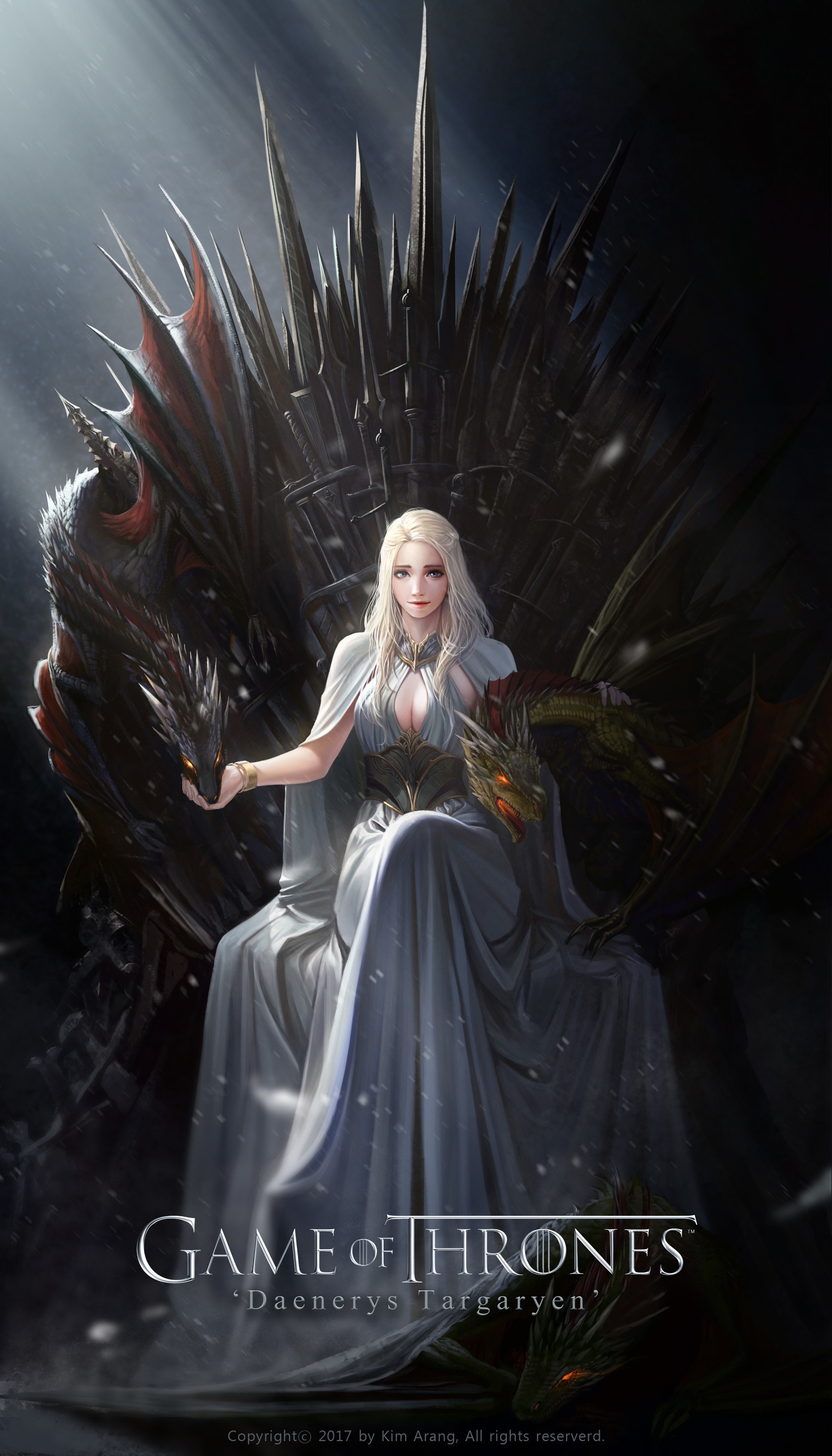 1920x3360 #Game of Thrones, #Daenerys Targaryen, #dragon wallpaper