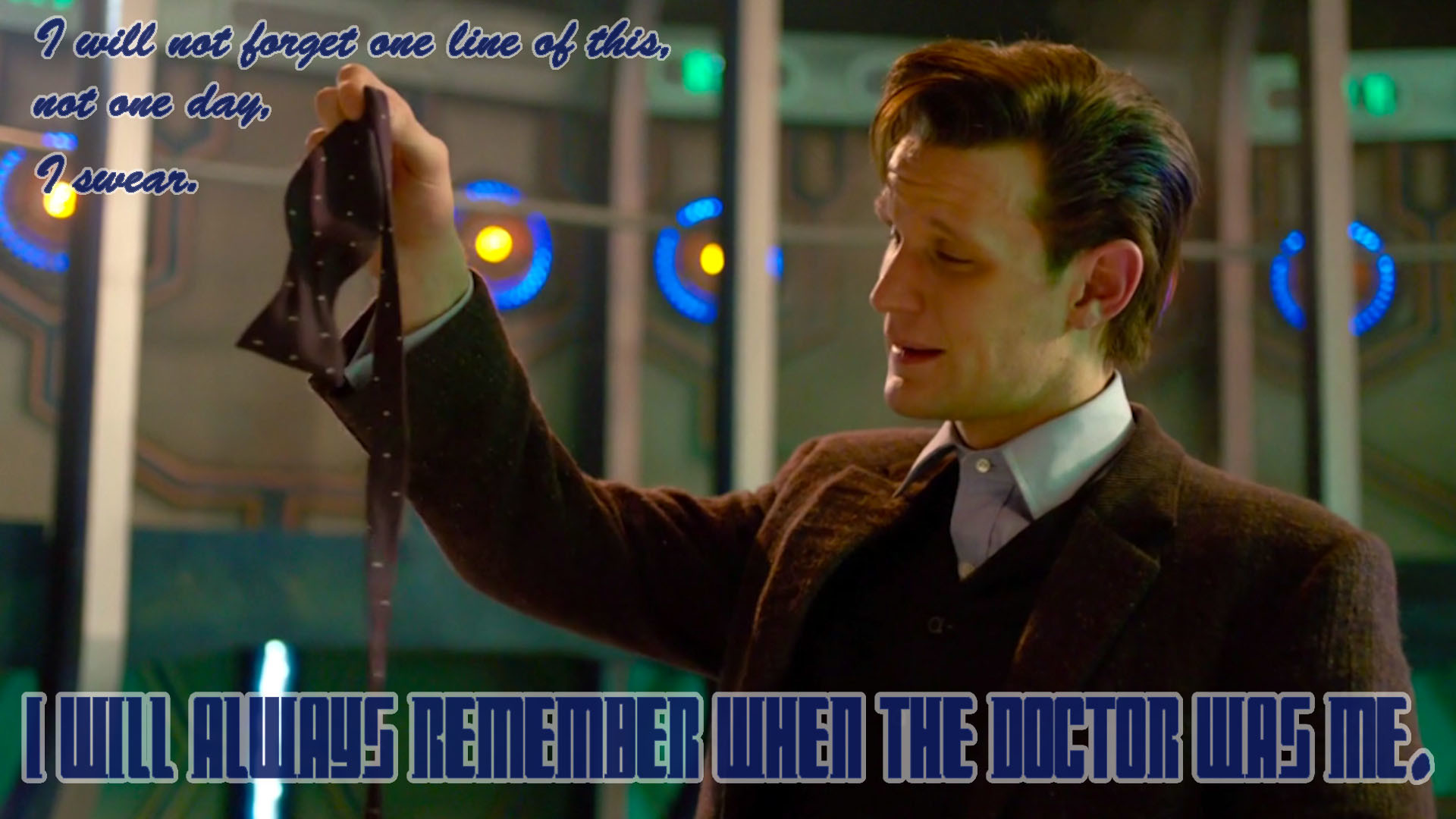 1920x1080 Doctor Who Wallpaper of Matt Smith with show quote 