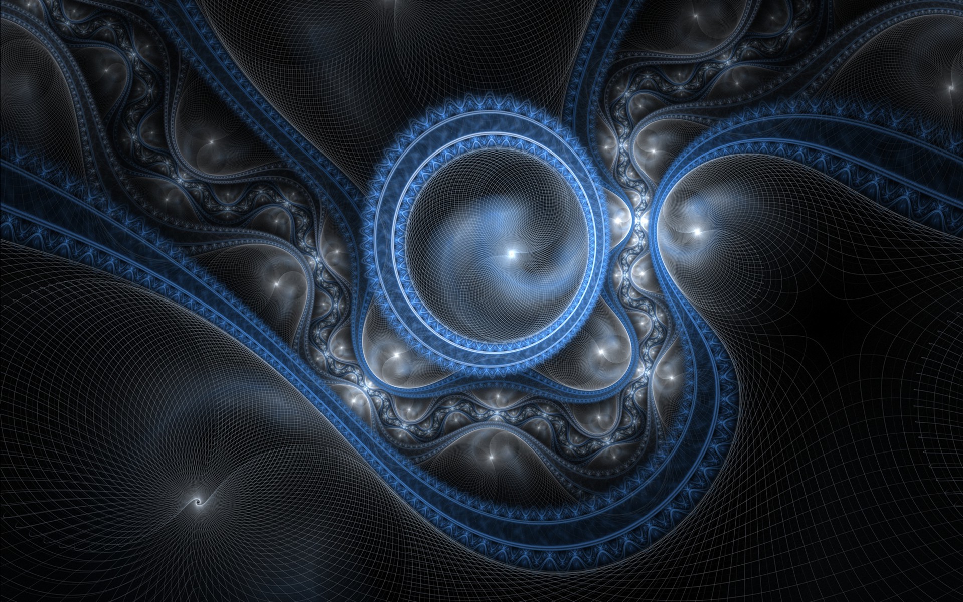 1920x1200 digital Art, Minimalism, Abstract, Fractal, Blue, Circle, Geometry  Wallpapers HD / Desktop and Mobile Backgrounds