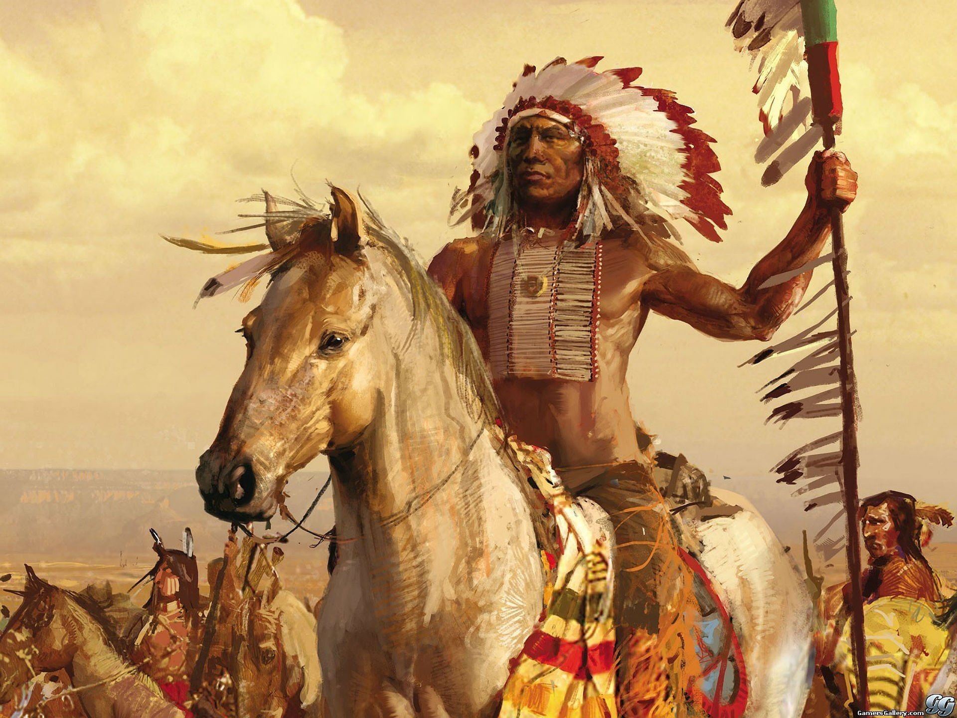 1920x1440 Native American Warrior Wallpaper