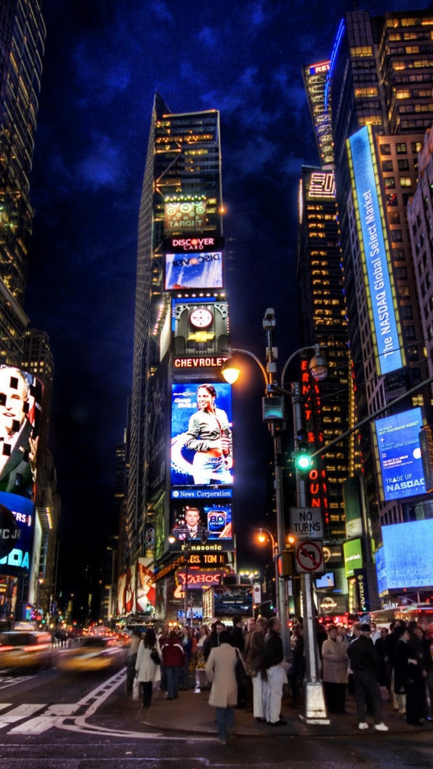 1440x2560 Preview wallpaper new york, times square, street, night, home, people,