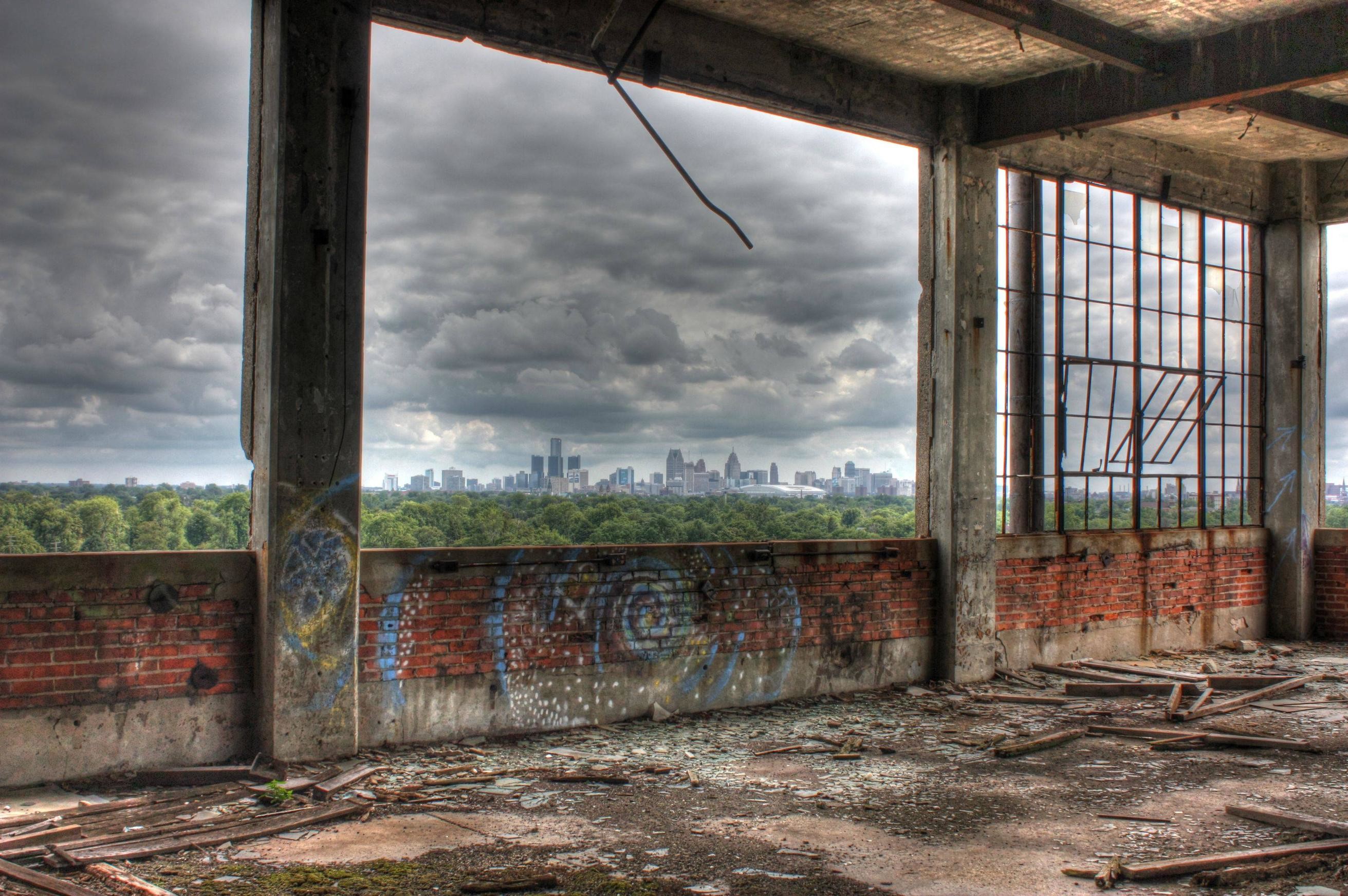 2623x1745 Detroit Skyline from Packard Plant [] ...