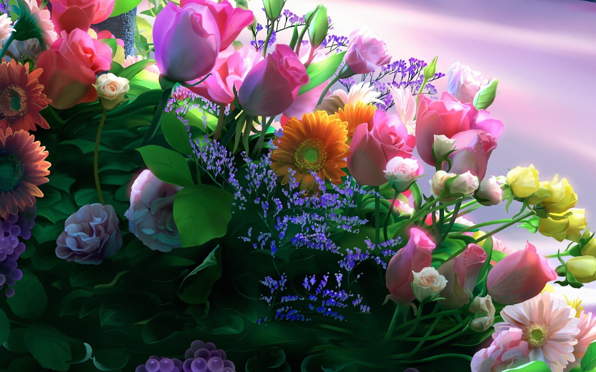 1920x1200 Colorful Flowers Wallpaper 7688