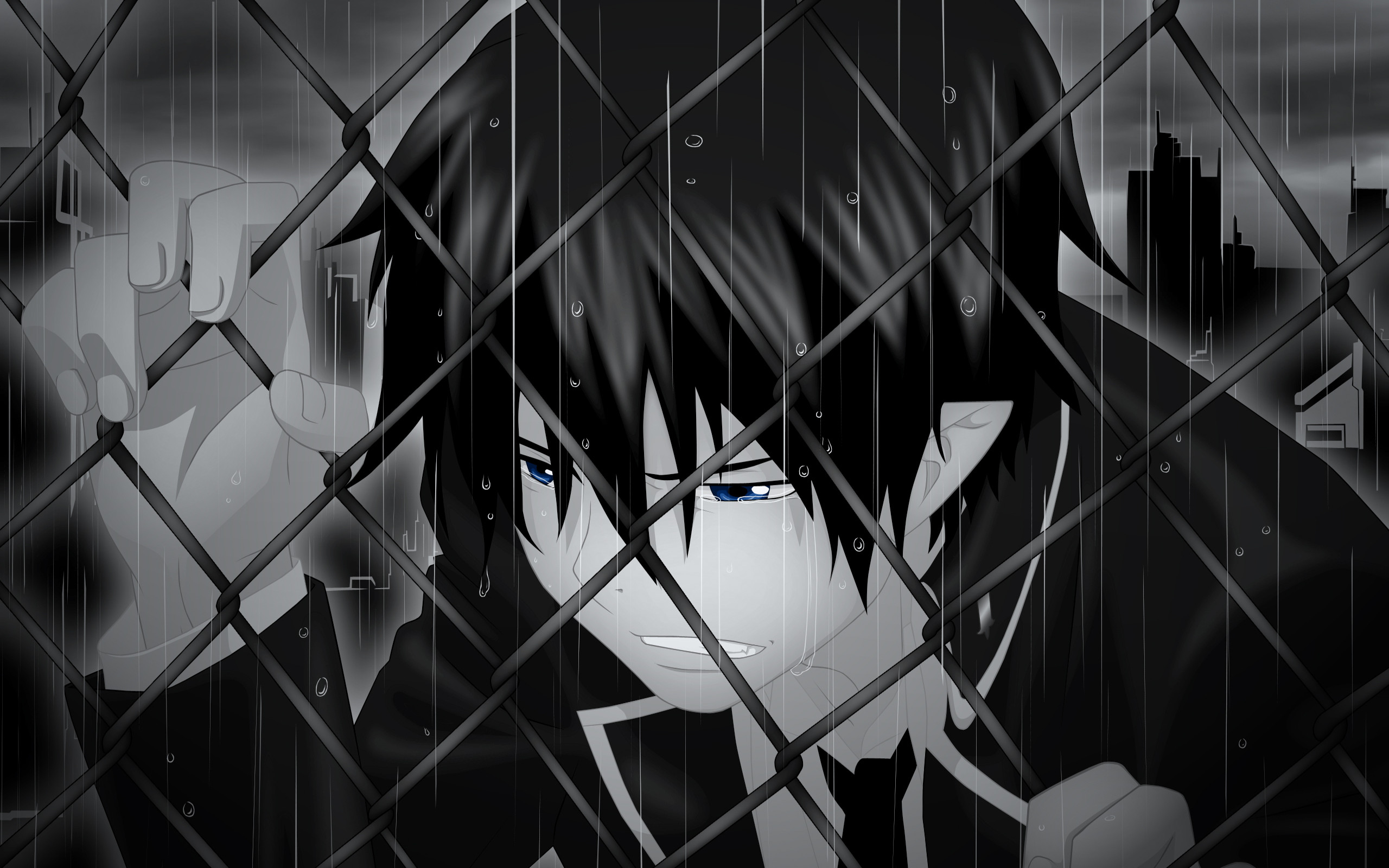 2560x1600 Anime Sad Boy Background.