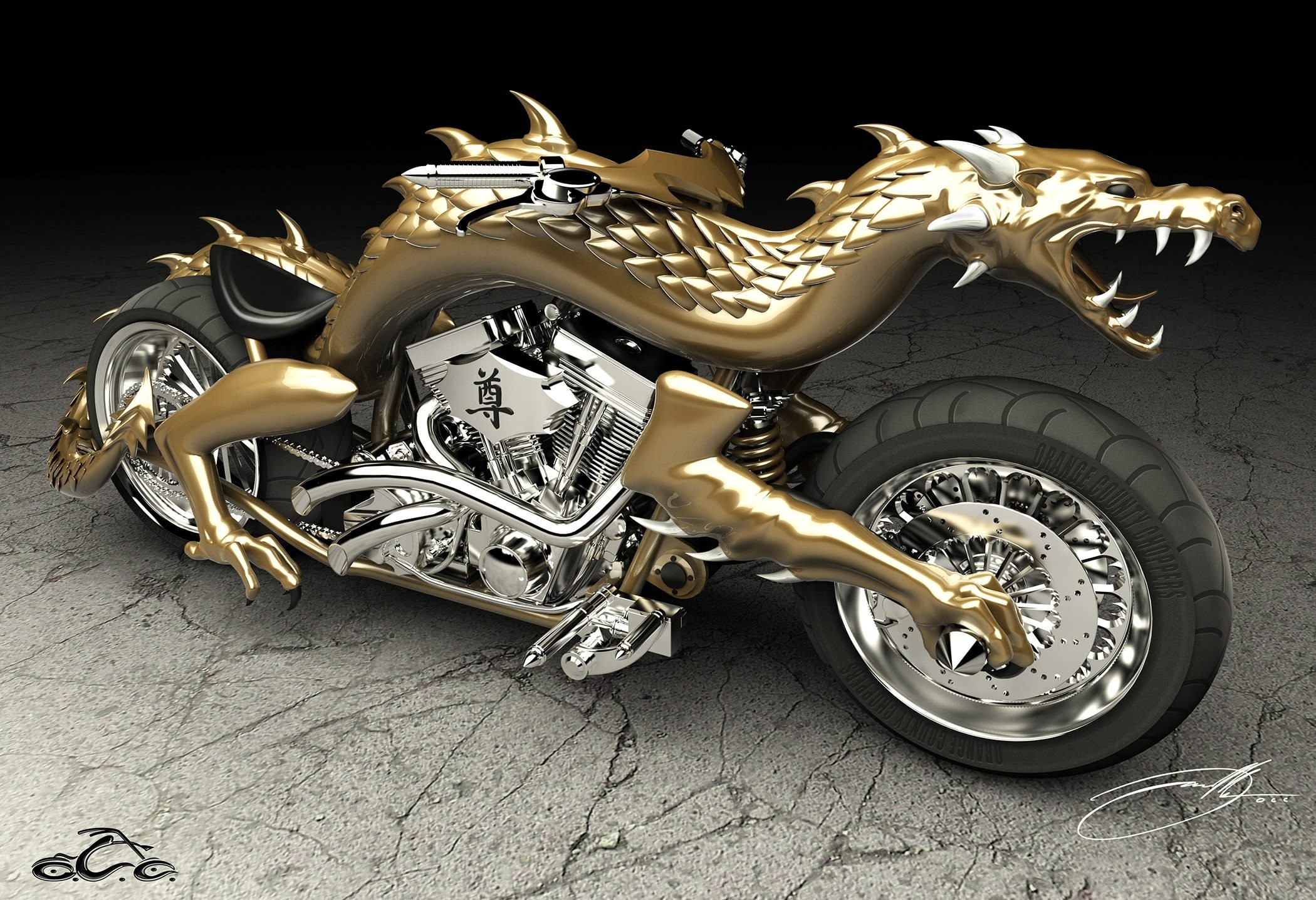 2100x1437 golden chopper bikes -#main