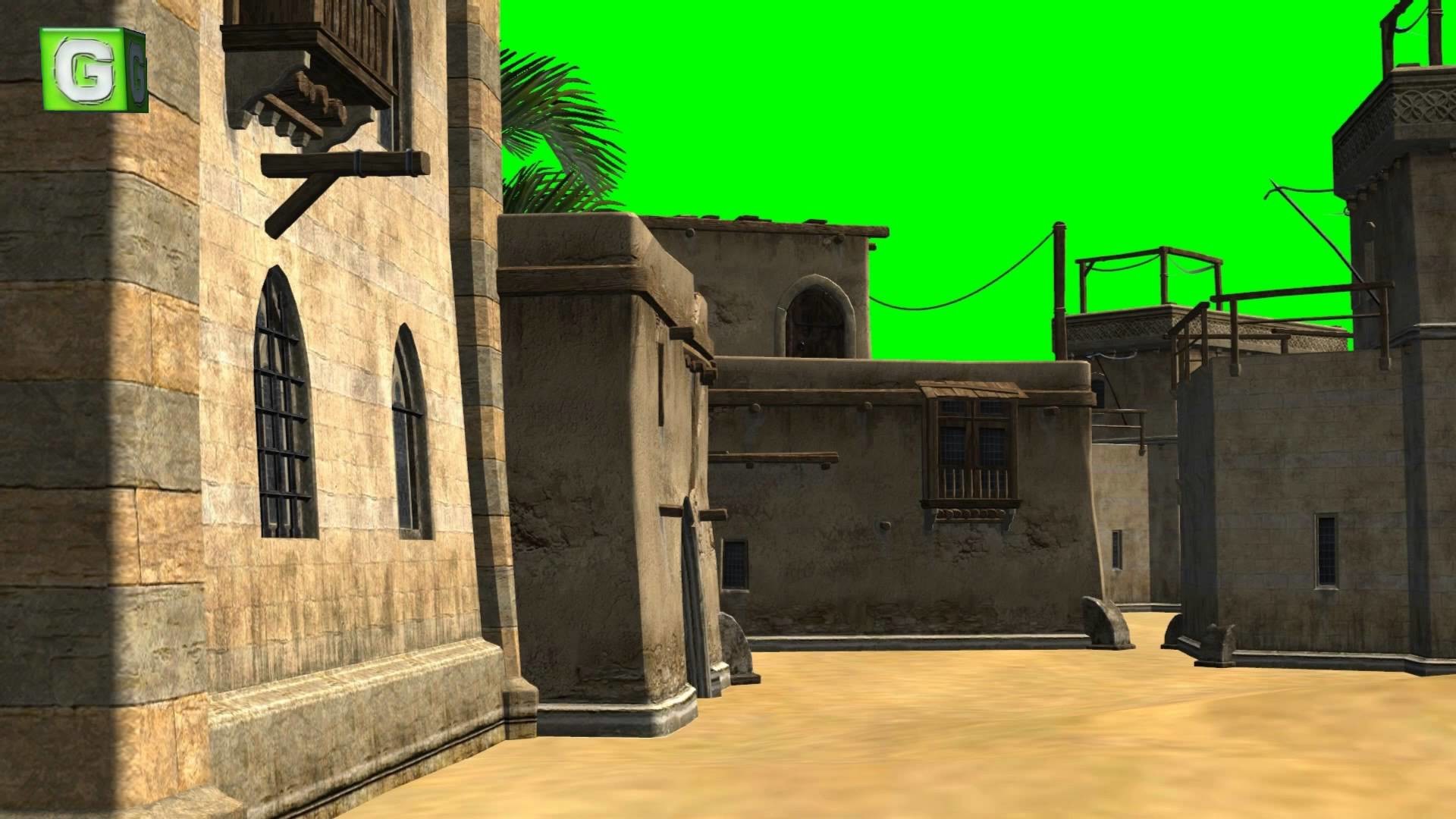 1920x1080 desert city green screen video background 02