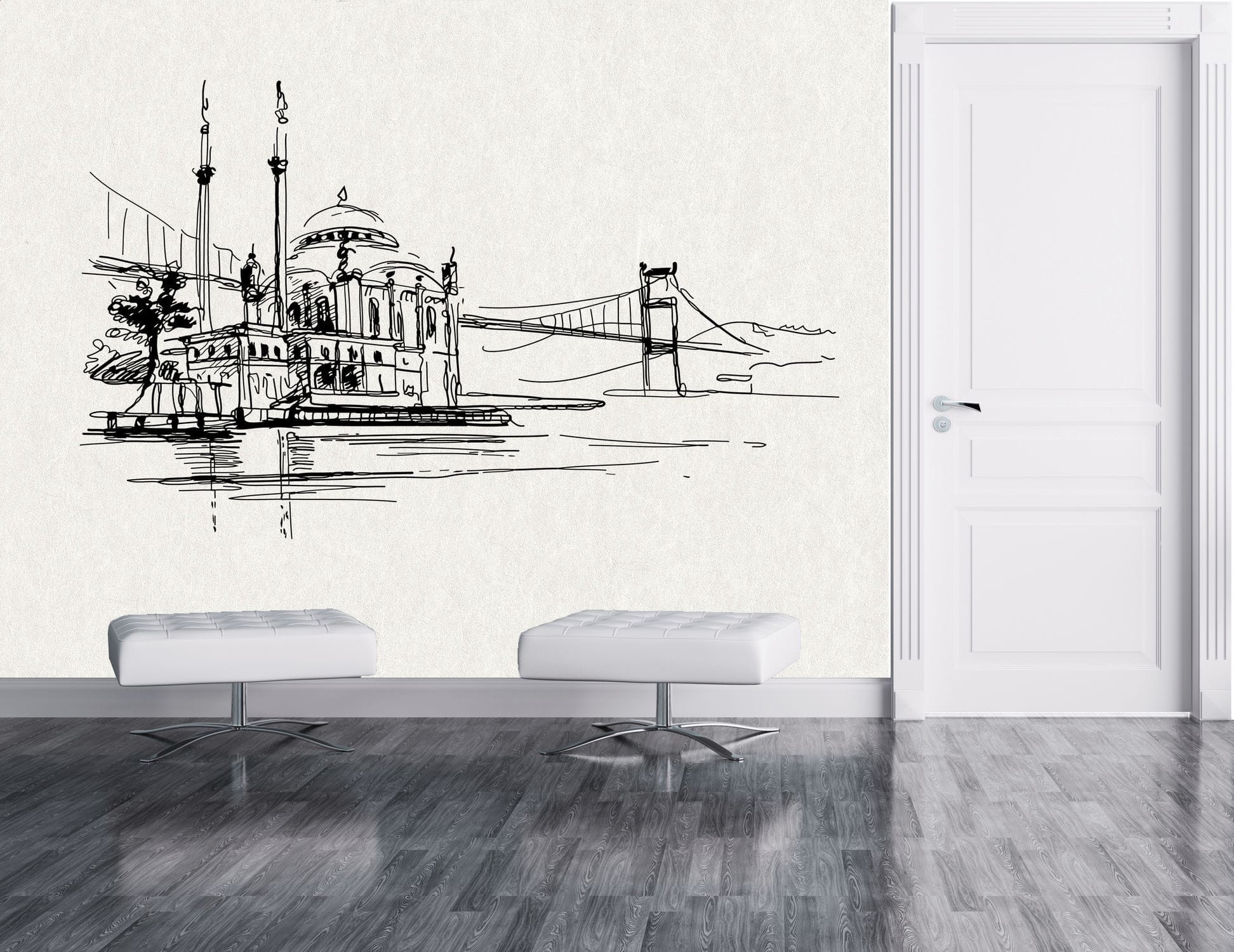 1944x1500 Original design wallpaper / nonwoven fabric / sketch / non-woven - HD  CUSTOM ISTANBUL SKETCH