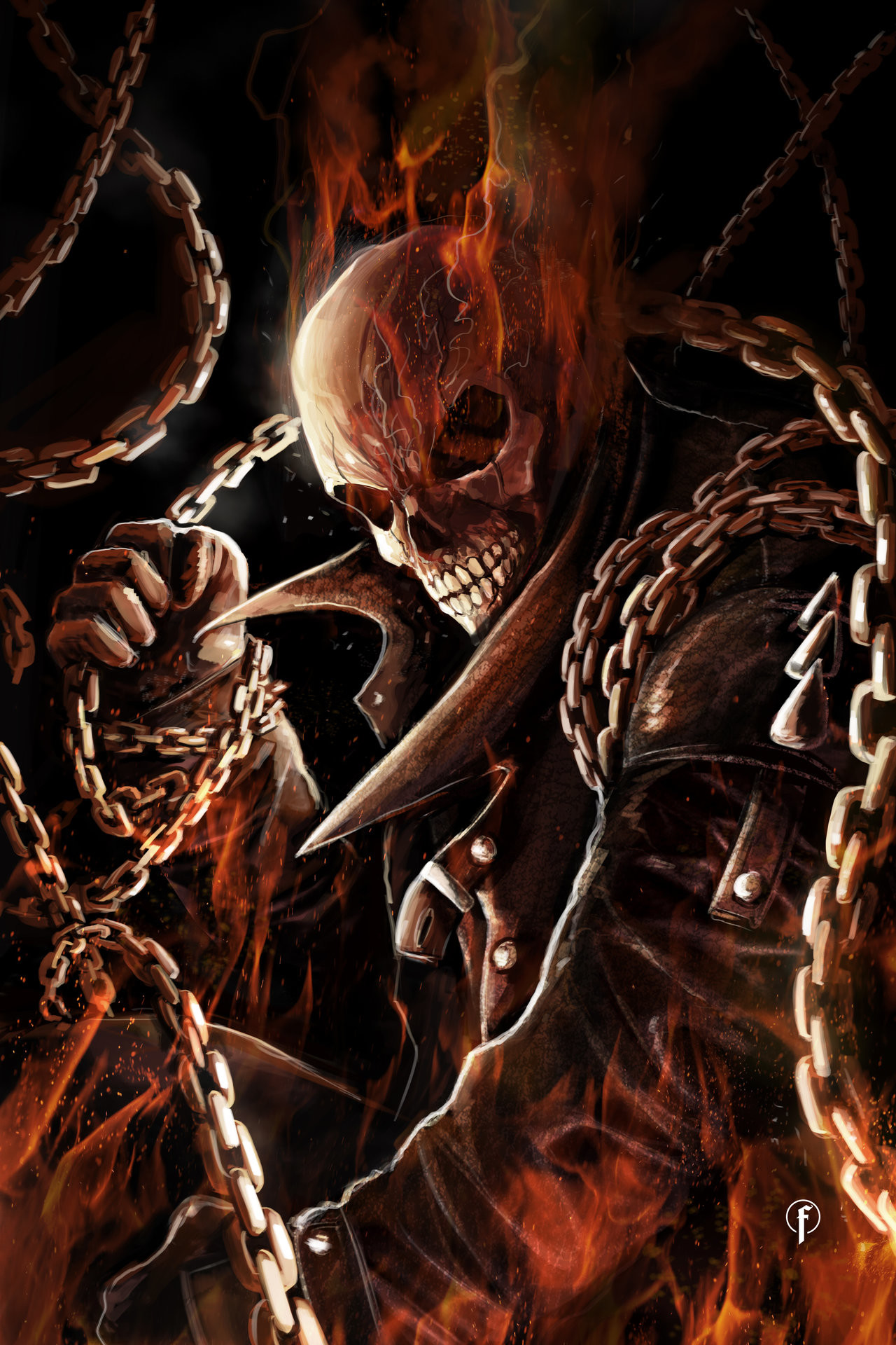 1280x1920 ... Johnny blaze becomes the ghost rider wallpaper #11505 - Open Walls ...