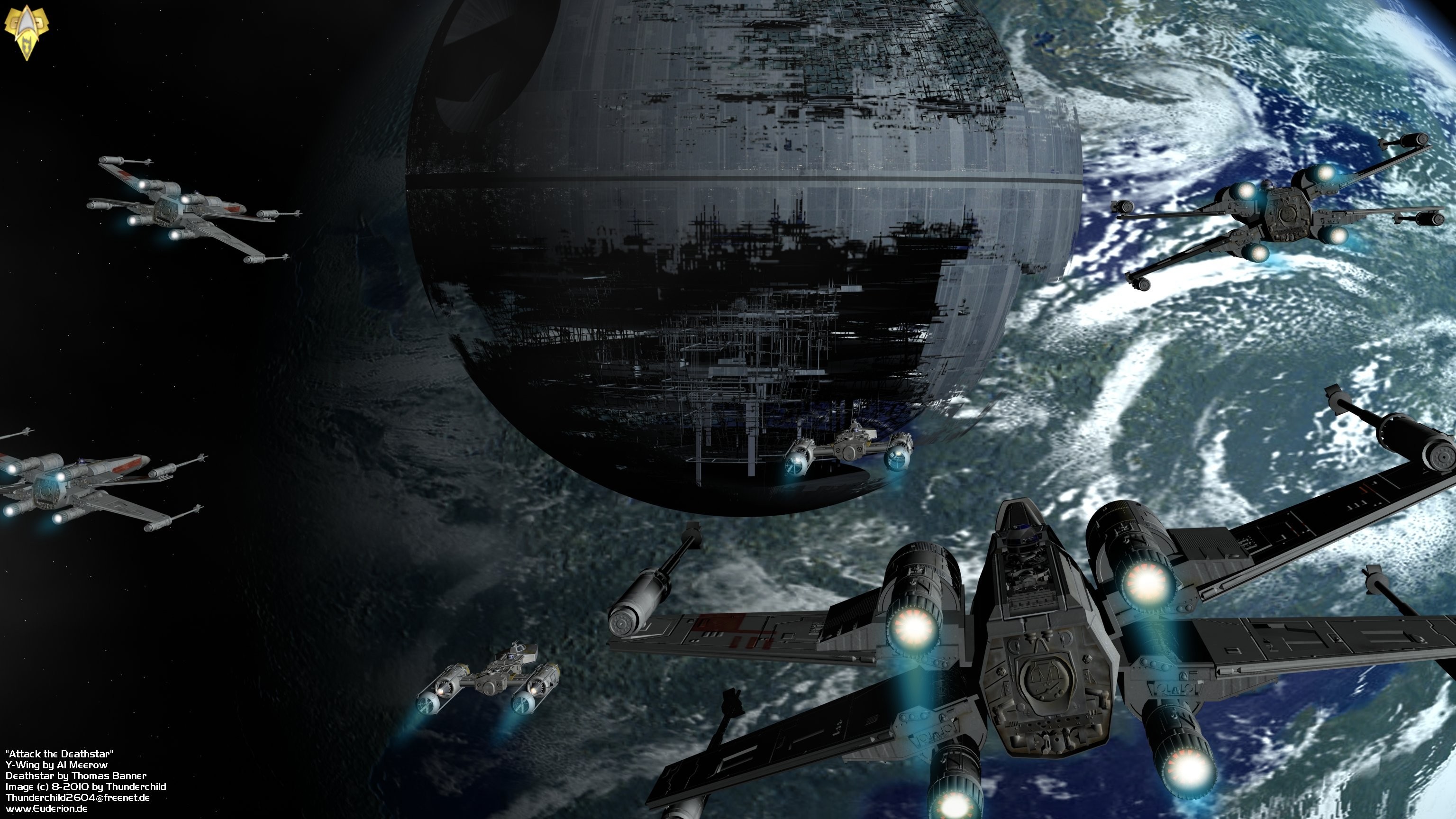 3072x1728 Movie - Star Wars X-Wing Death Star Space Sci Fi Wallpaper