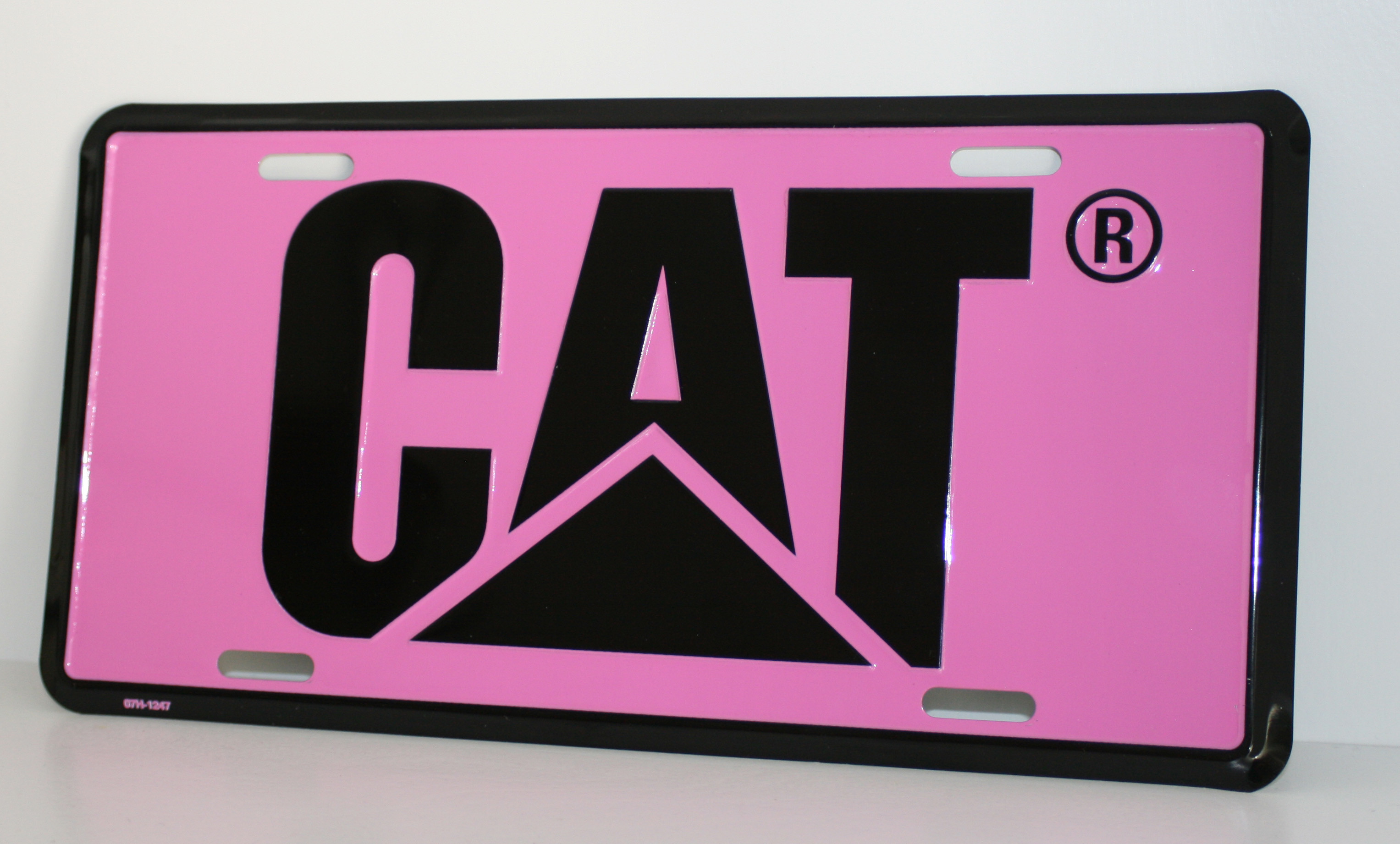 3054x1842 Caterpillar CAT Pink & Black Aluminum License Plate
