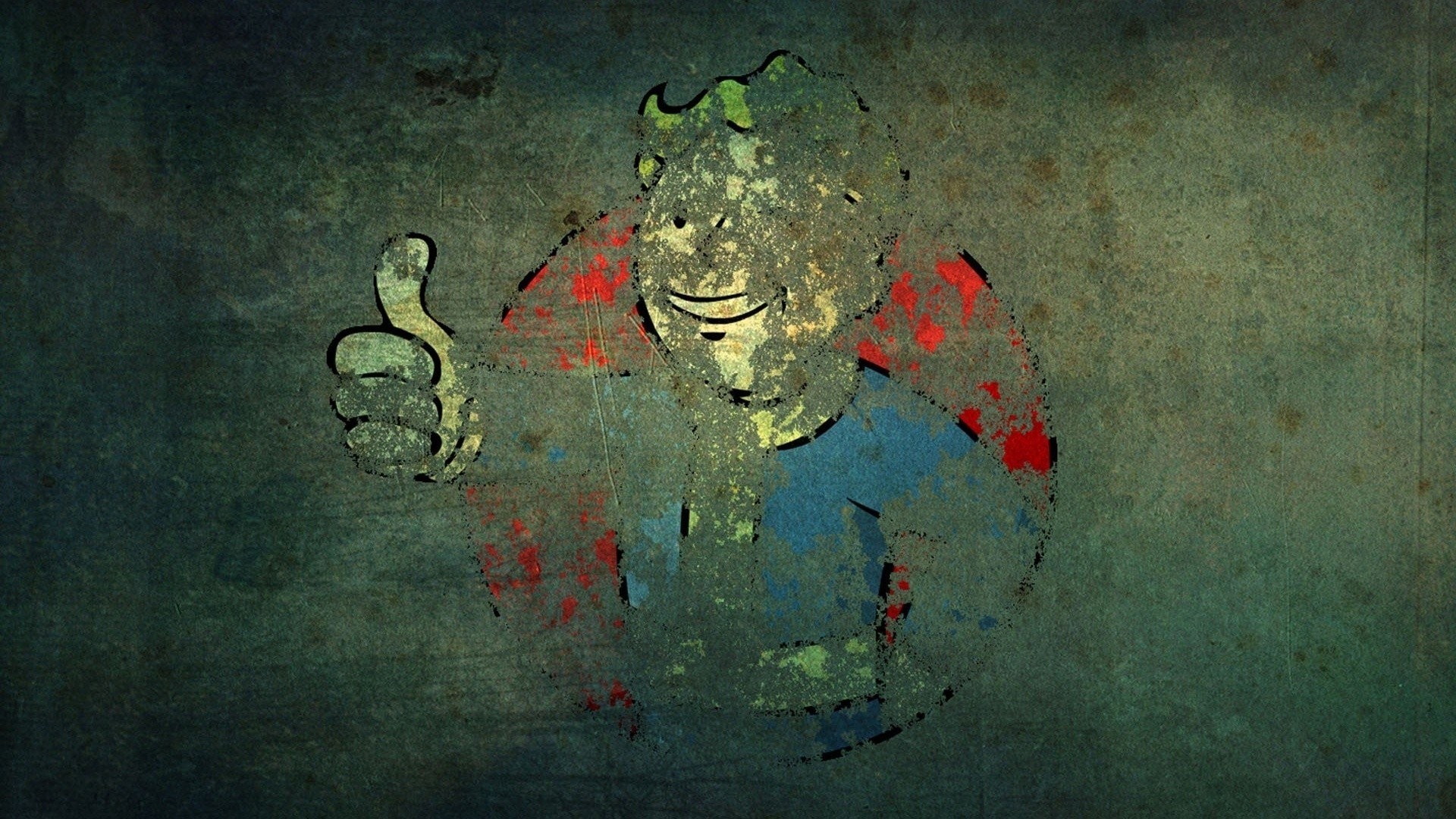 1920x1080  video games Fallout grunge Vault Boy wallpaper background