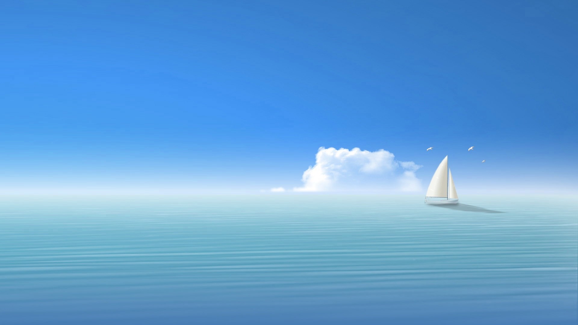1920x1080 Preview wallpaper blue, sea, ship, sky 