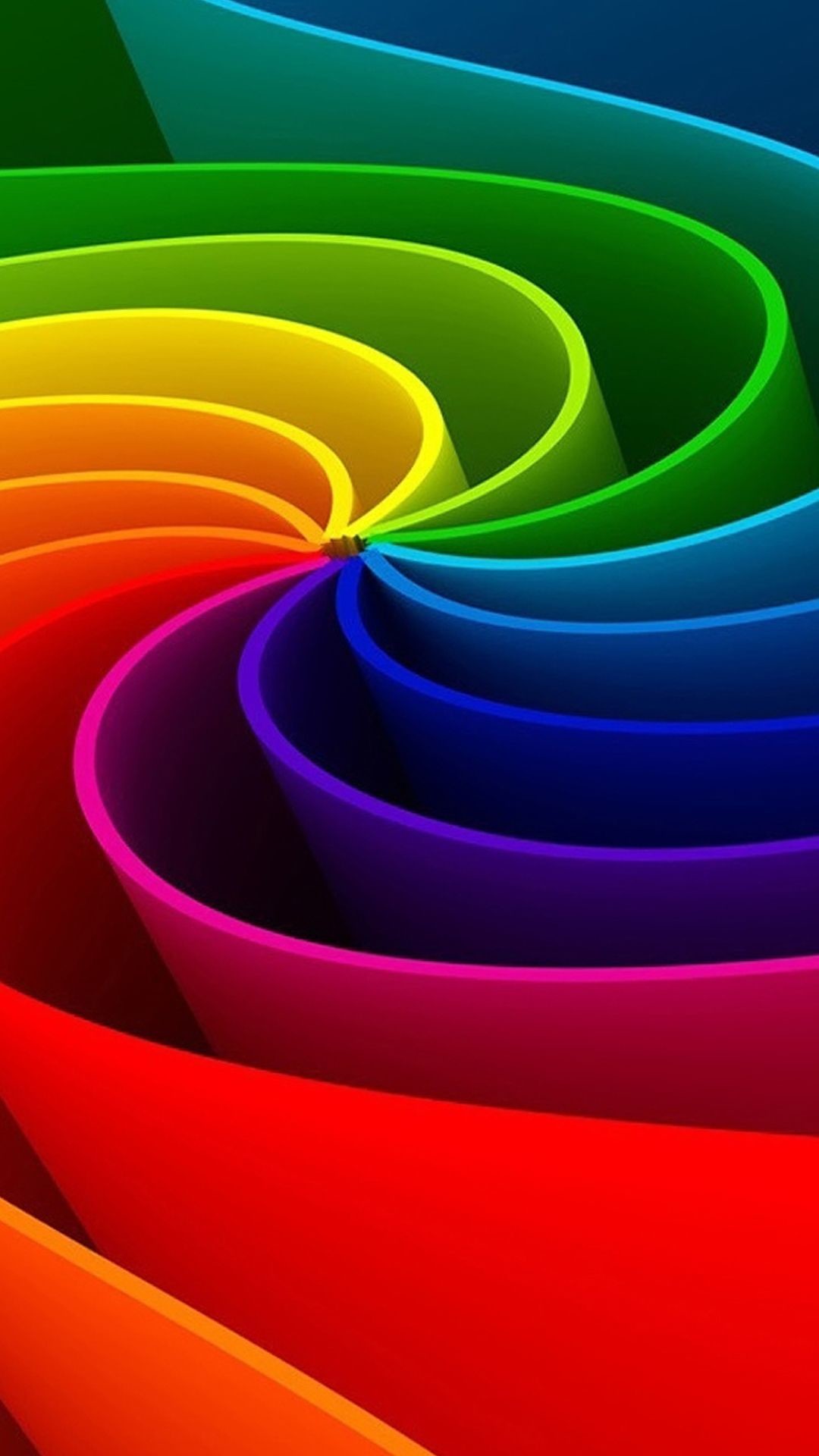1080x1920 Rainbow ribbons Wallpaper