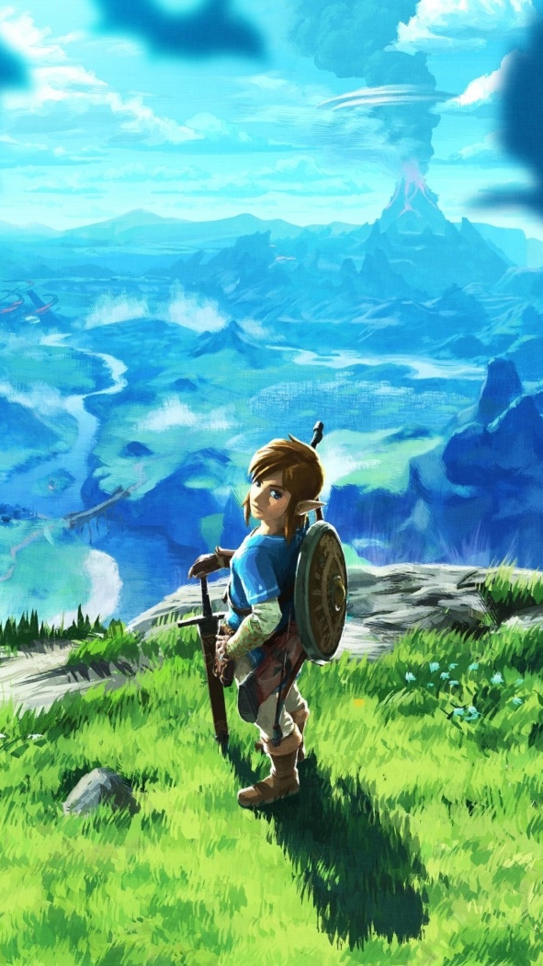 1080x1920 The Legend Of Zelda: Breath Of The Wild, Link, Landscape, Artwork