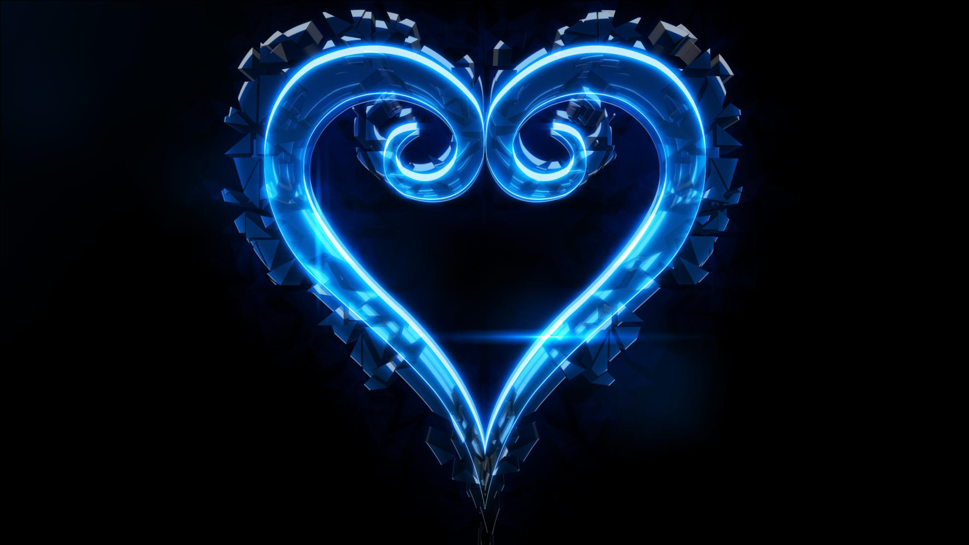 1920x1080 Artistic - Heart Blue Light Wallpaper