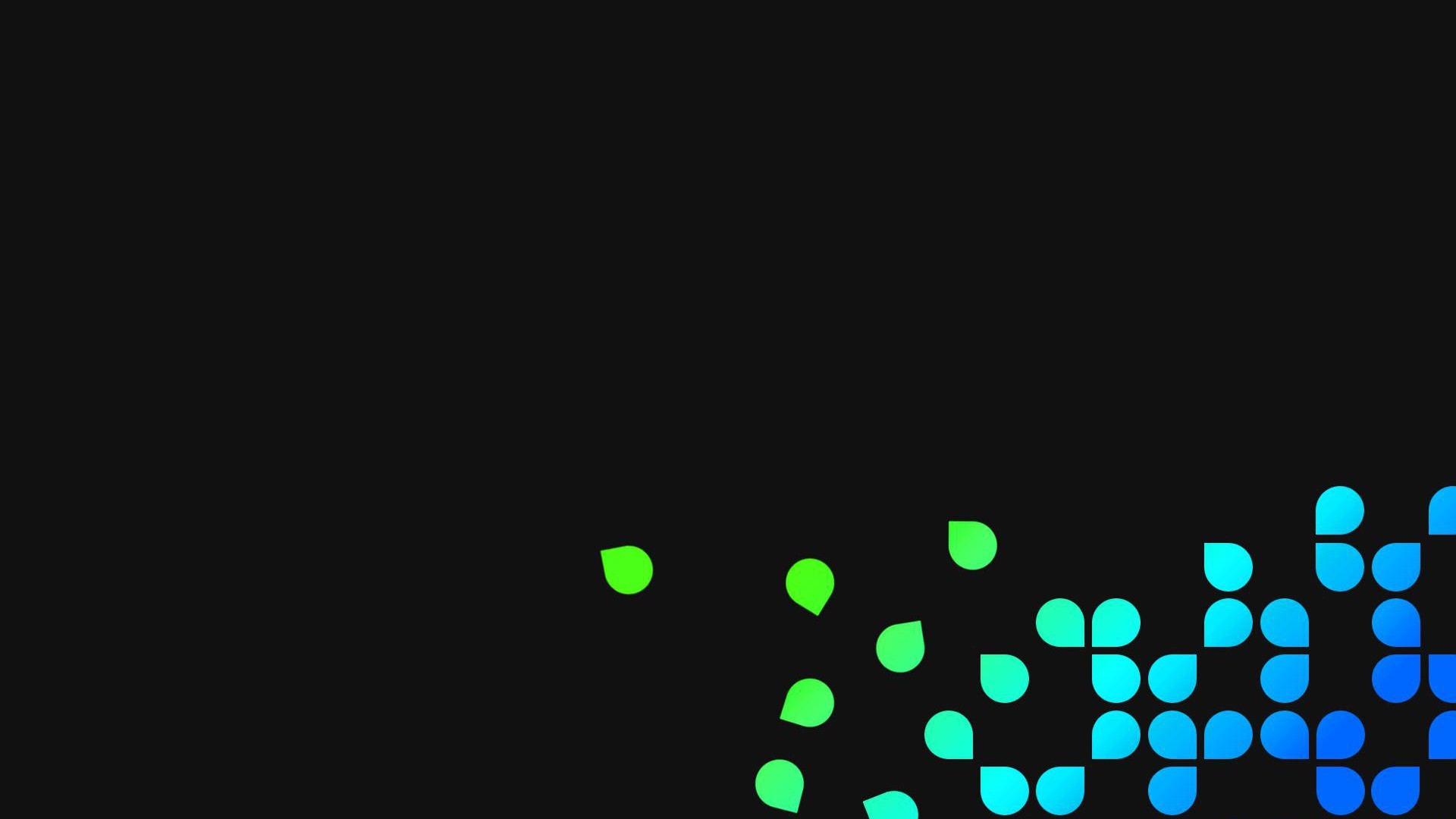 1920x1080 blue and green droplets on black