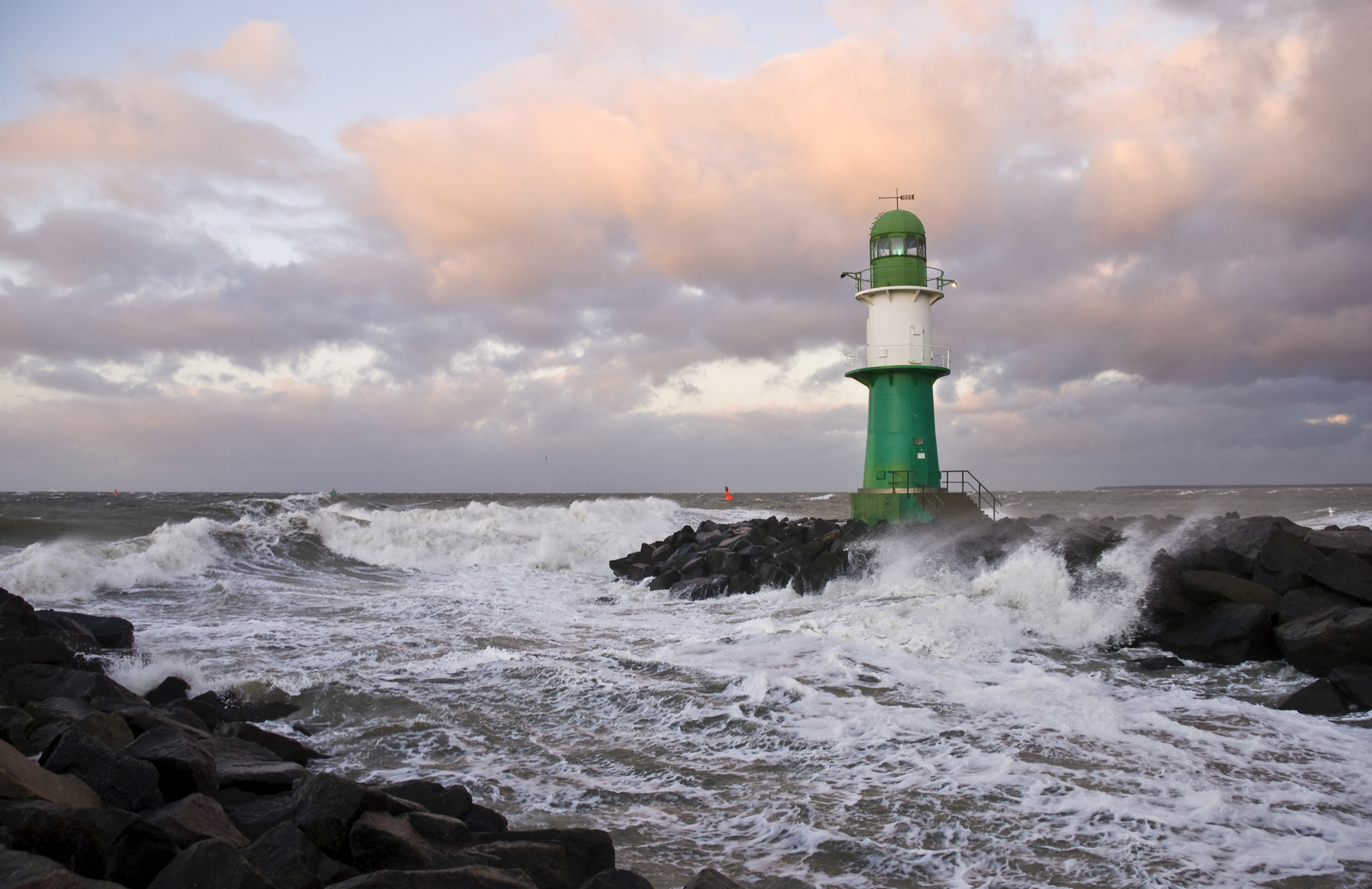 3000x1944 Man Made - Lighthouse Storm Rock Wave Sea Ocean Horizon Wallpaper