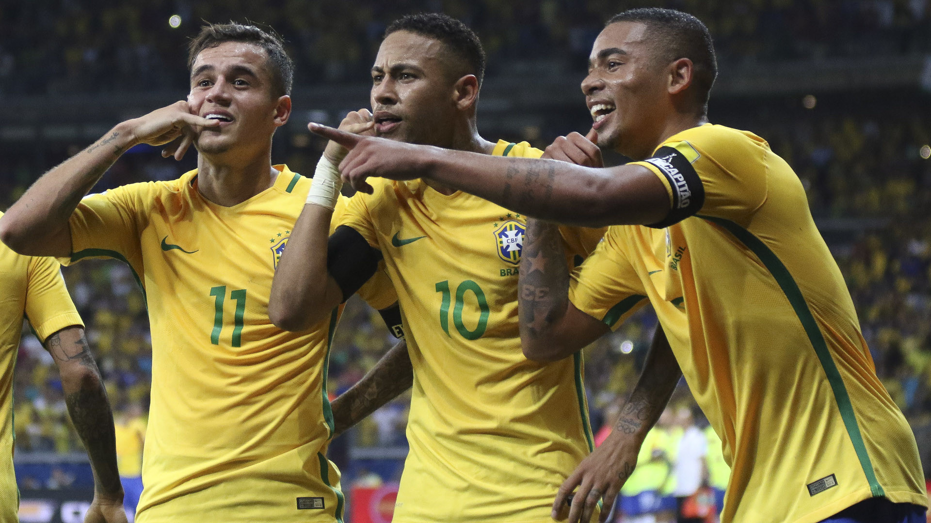 1920x1080 Gabriel Jesus Coutinho Neymar Brasil Argentina Eliminatorias 2018 10112016