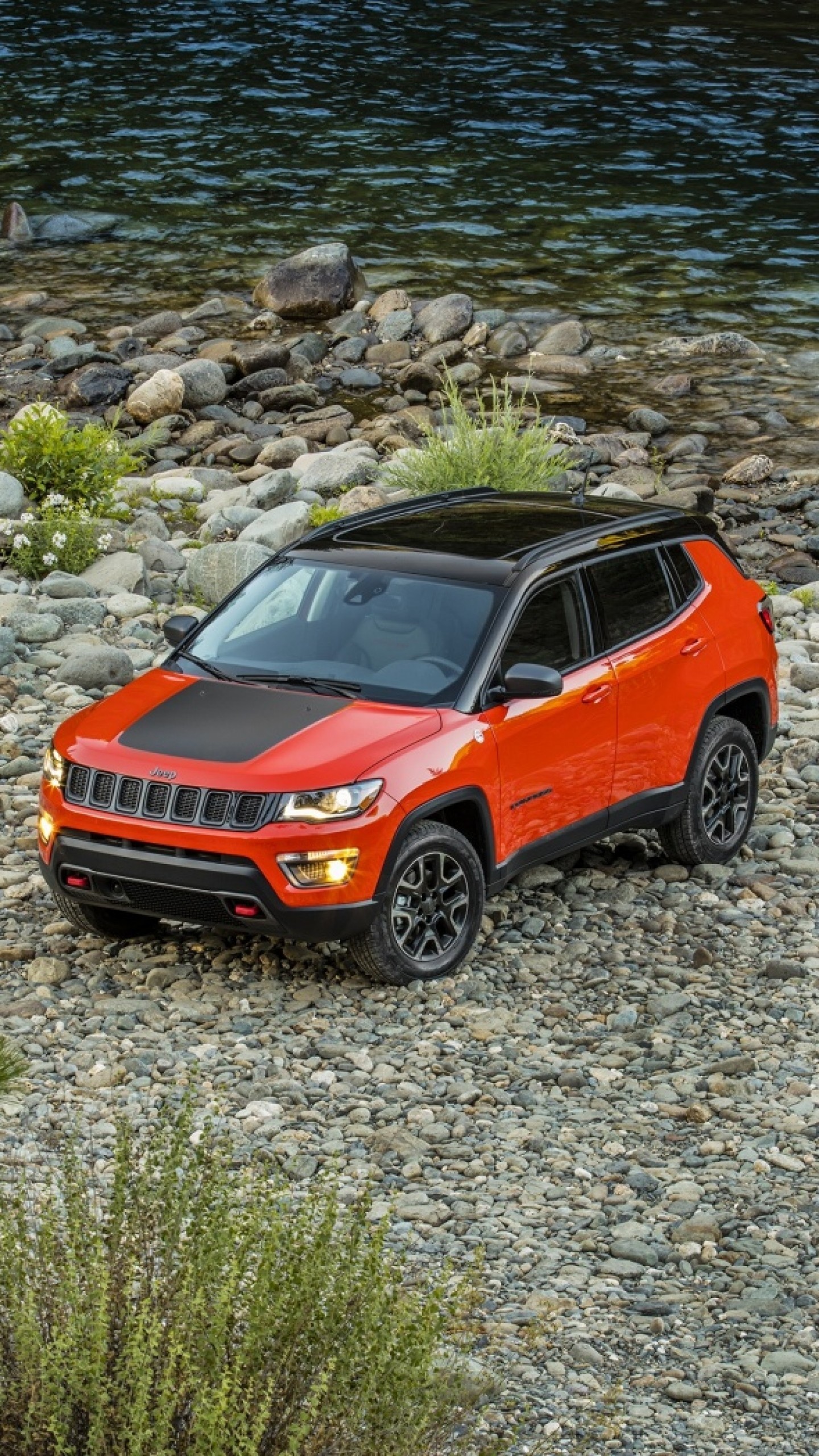 1440x2560 Preview wallpaper jeep, compass, 2017, side view 