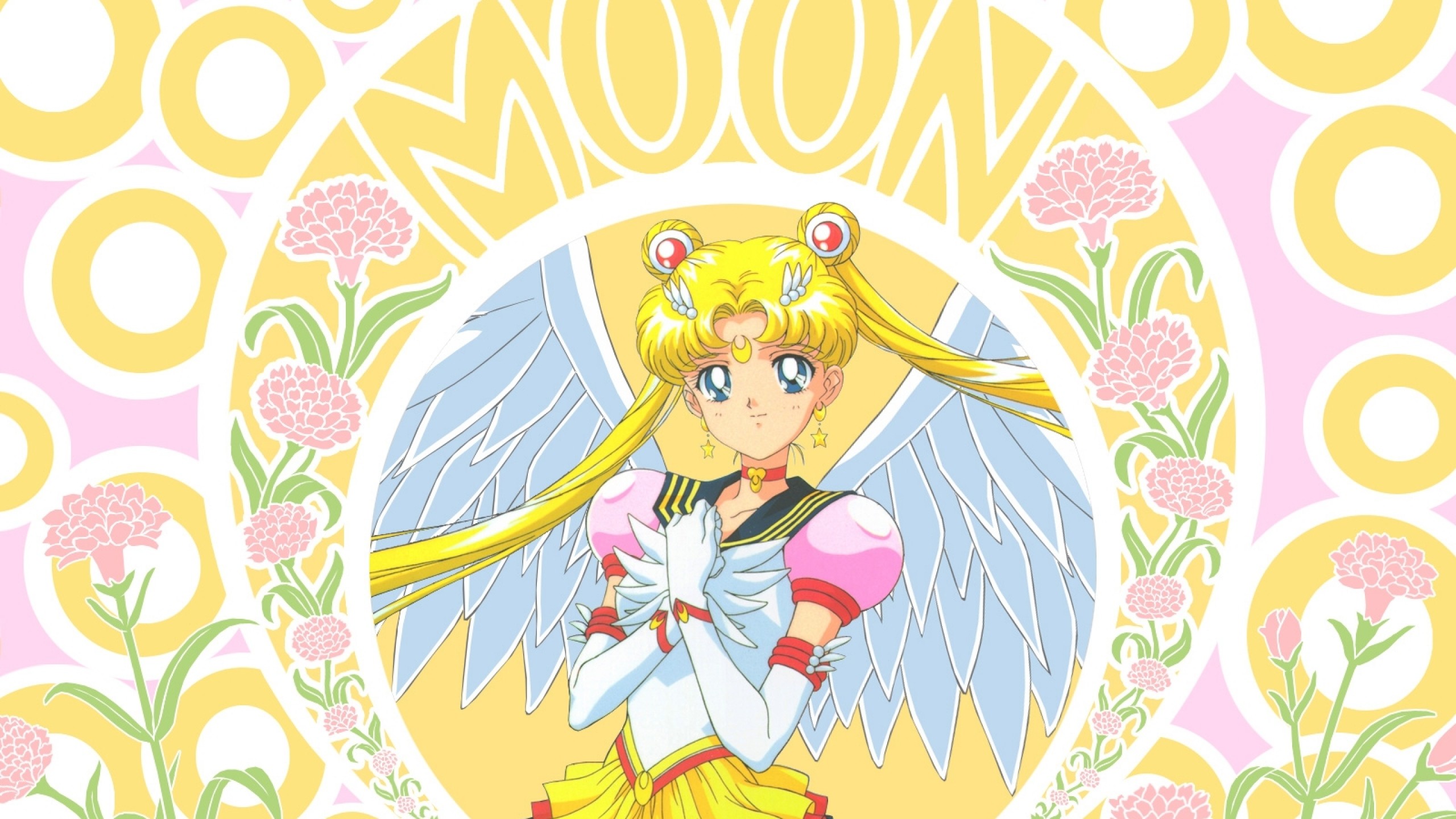 2560x1440  Wallpaper sailor moon, tsukino usagi, girl, wings, pose