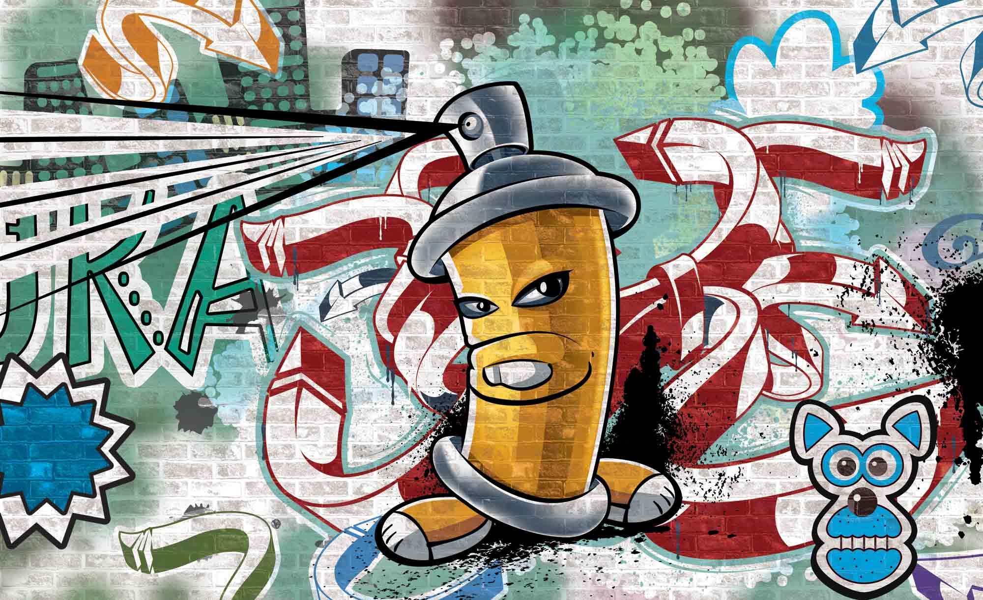 2000x1221 Graffiti Boys Urban Art Photo Wallpaper Mural (CN-1397PP)