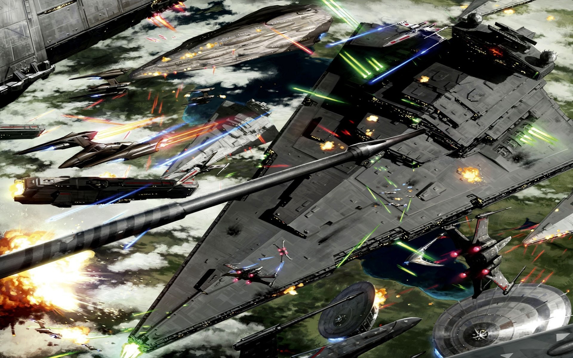 1920x1200 battle of kashyyyk space battle star wars art
