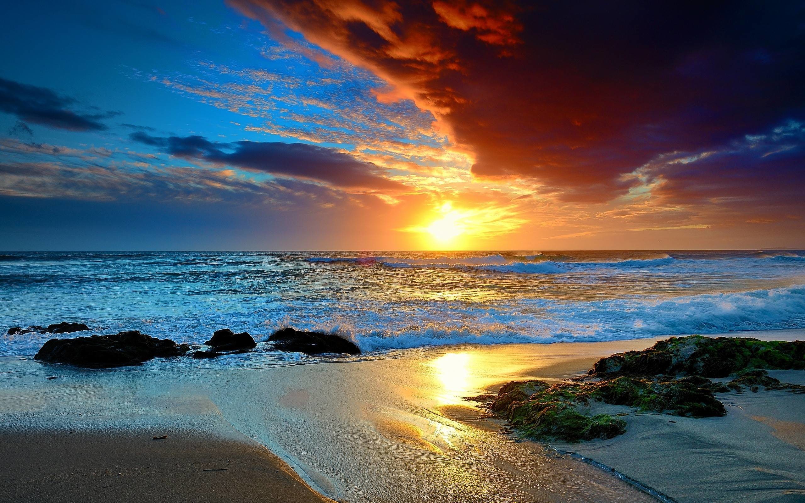 HD wallpaper: Sunrise in Minnamurra-Australia-sea coast with rocks  Ocean-sky with red cloud sunset-Desktop Wallpaper full screen | Wallpaper  Flare