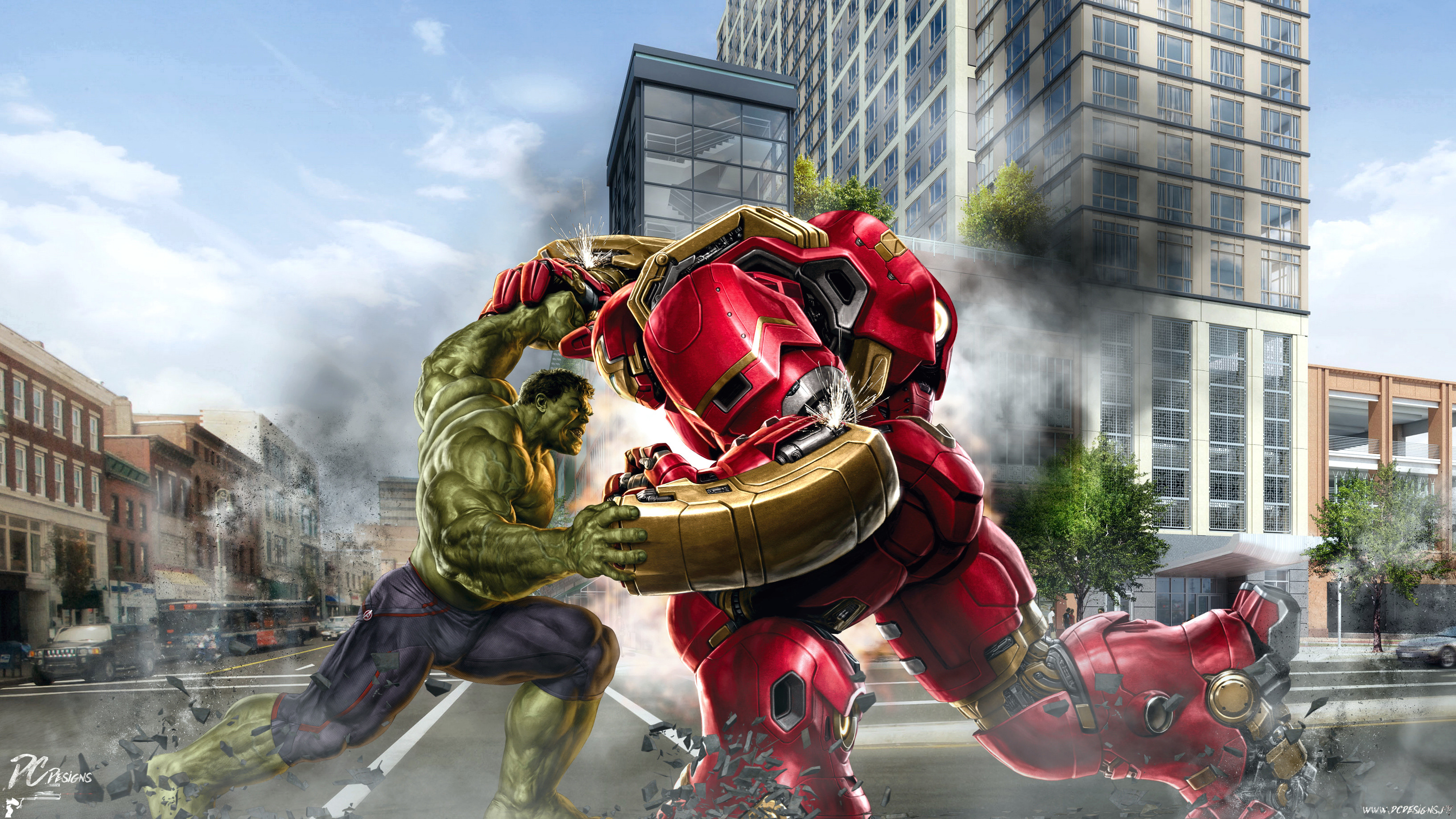 3265x1837 Hulk vs Hulkbuster
