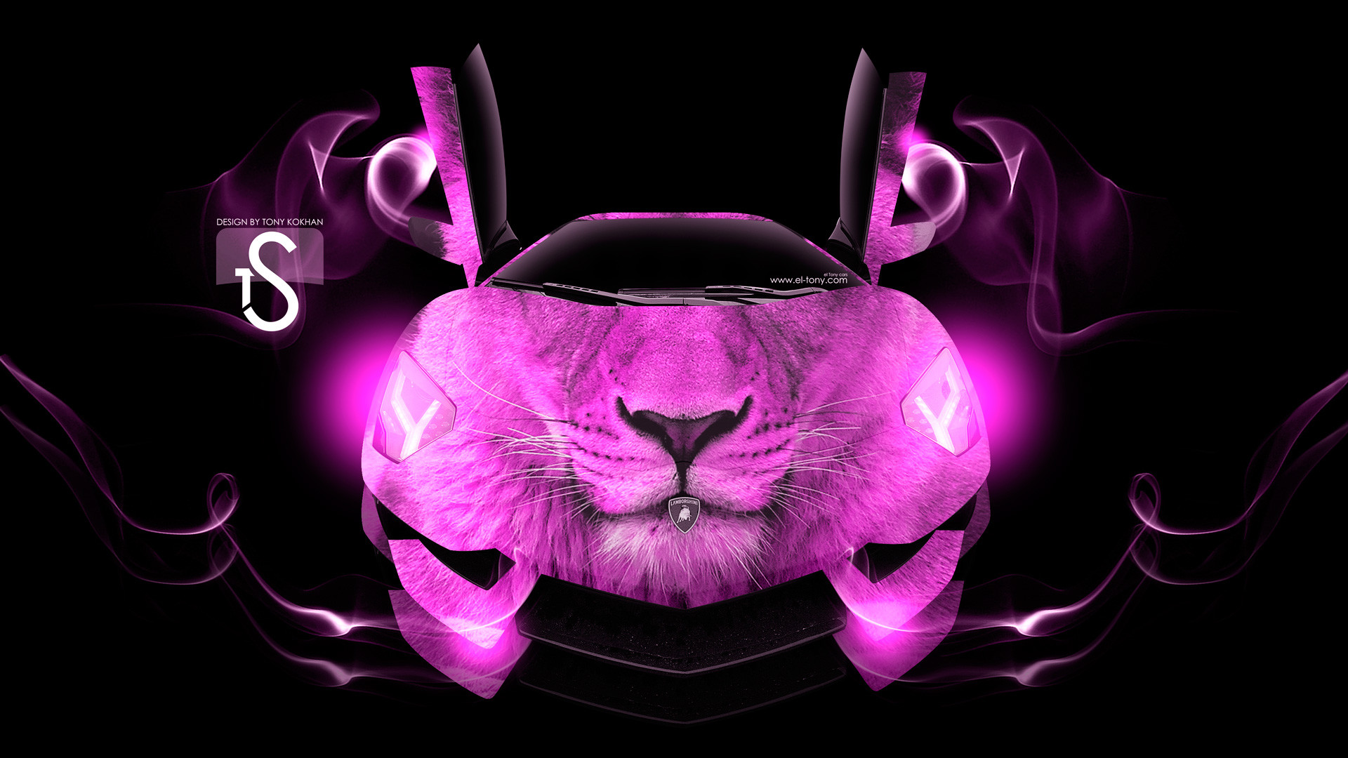 1920x1080 Lamborghini-Aventador-King-Lion-Car-2013-Pink-Neon- ...