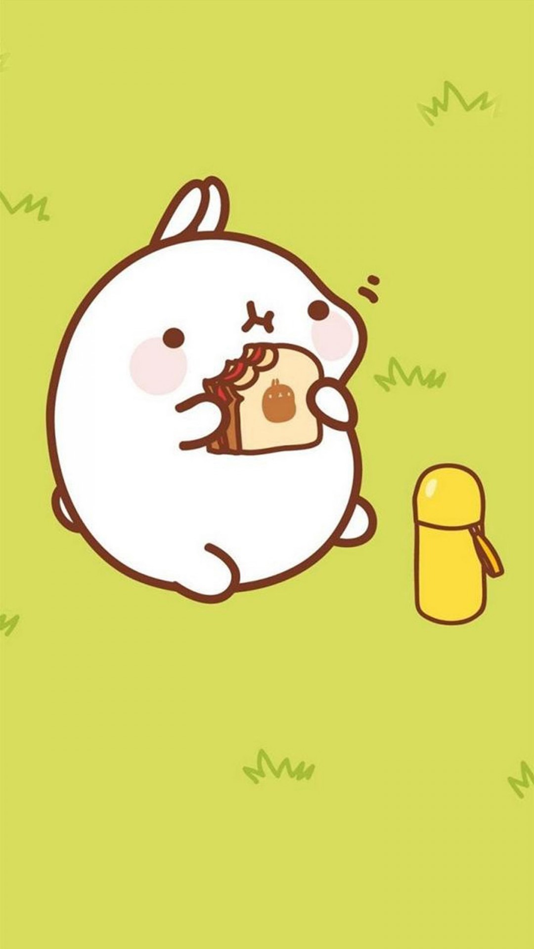 1080x1920 Cute bunny eating a sandwich