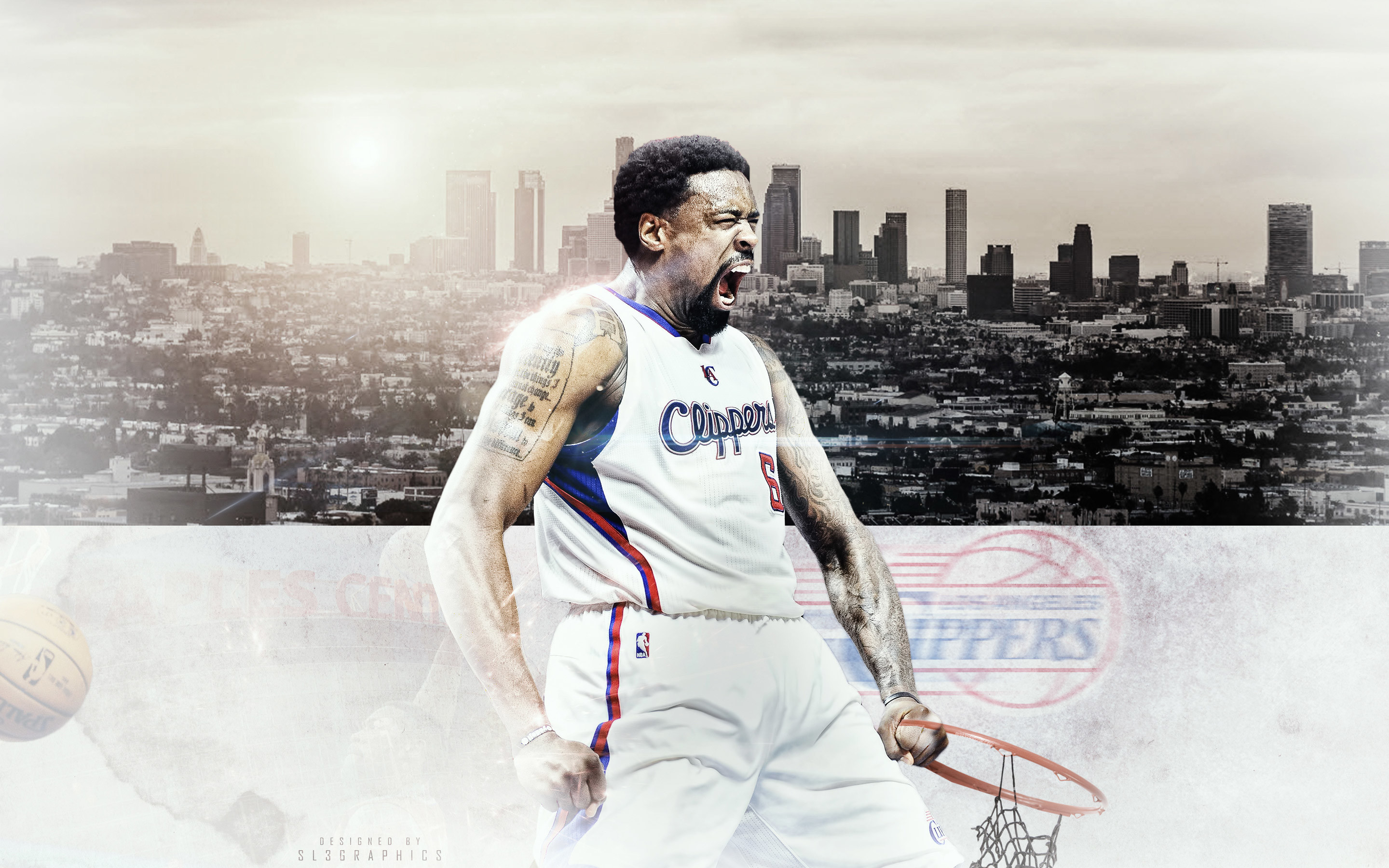2880x1800 DeAndre Jordan LA Clippers 2015 Wallpaper