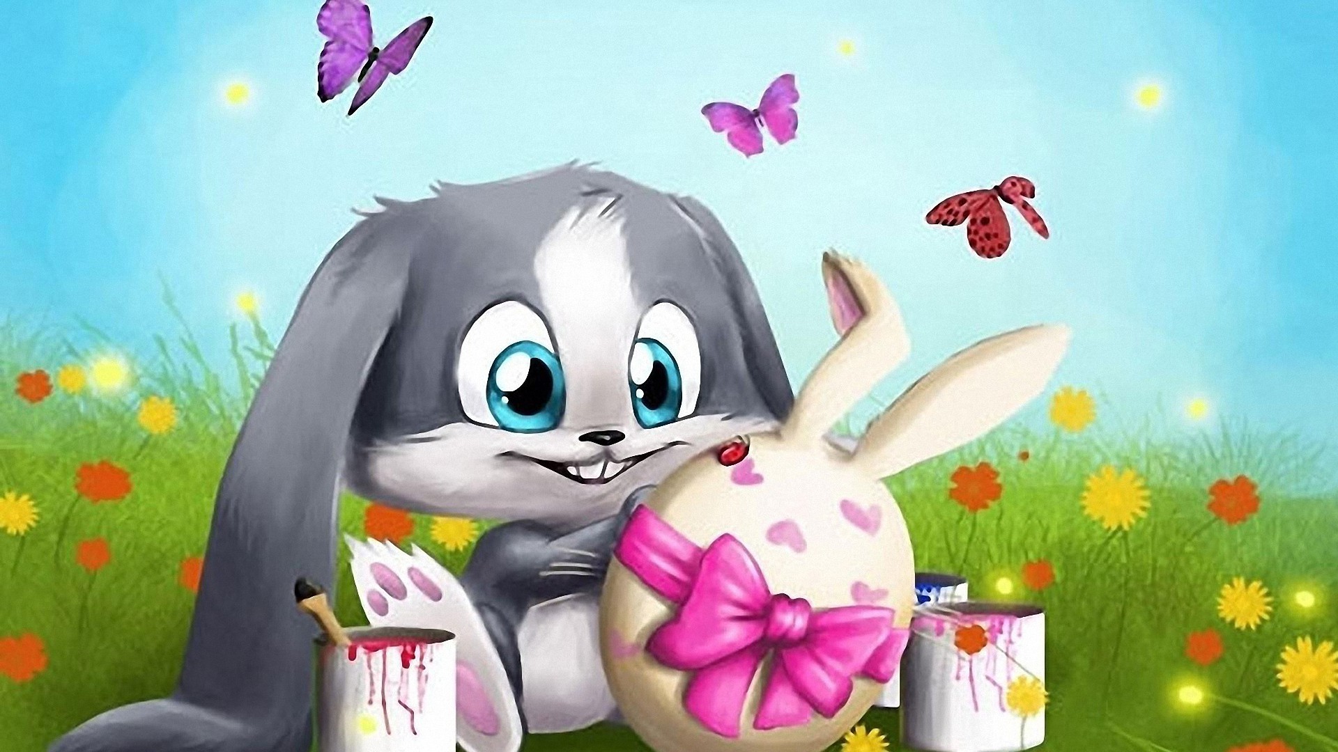 1920x1080 3D easter bunny wallpapers
