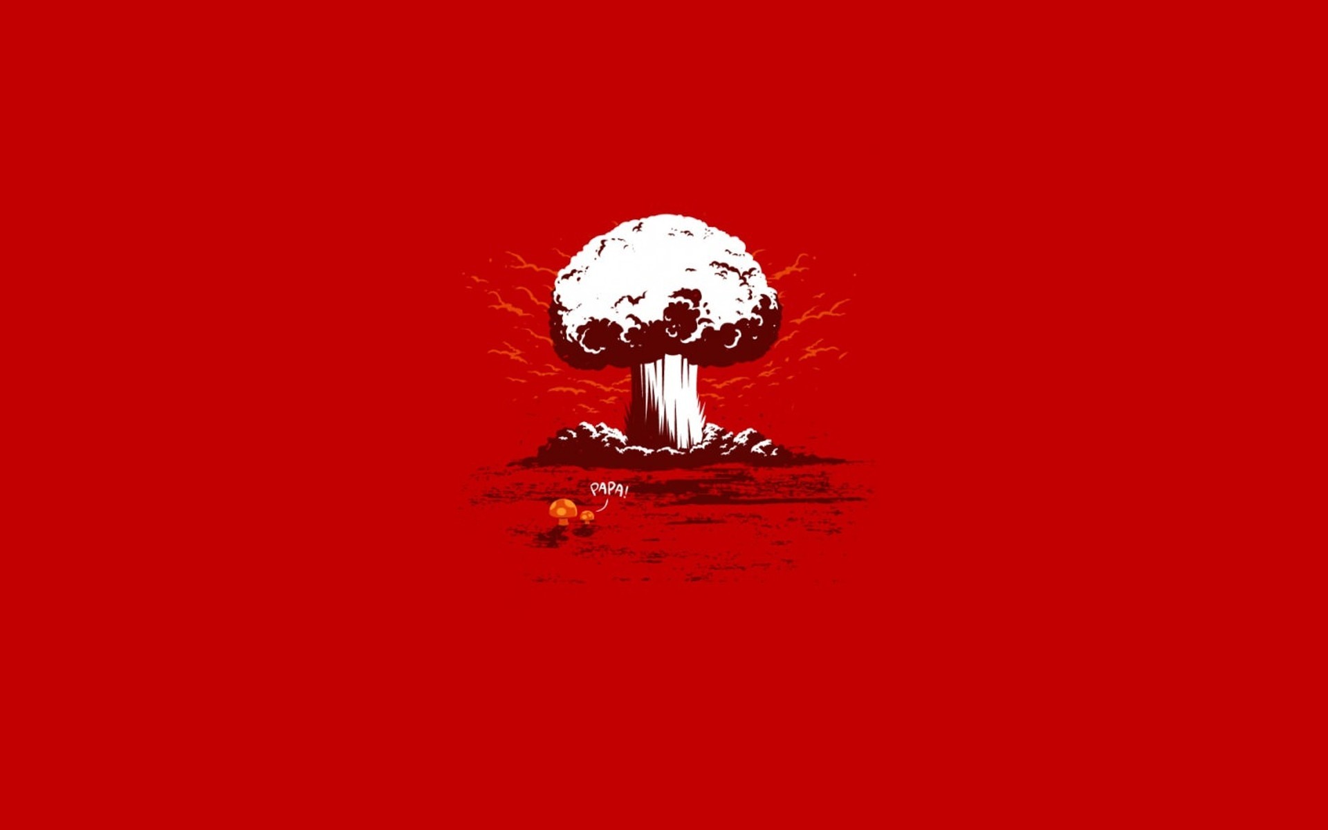 1920x1200 Funny Minimalistic Nuclear Explosions Red Background Shrooms Typography; atomic  bombs ...