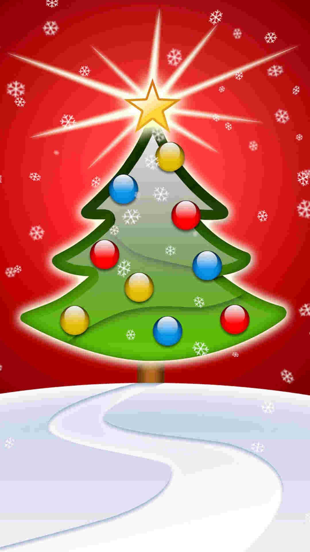 1080x1920 2014 Christmas tree iPhone 6 plus wallpaper - mountain, road #2014 # Christmas #