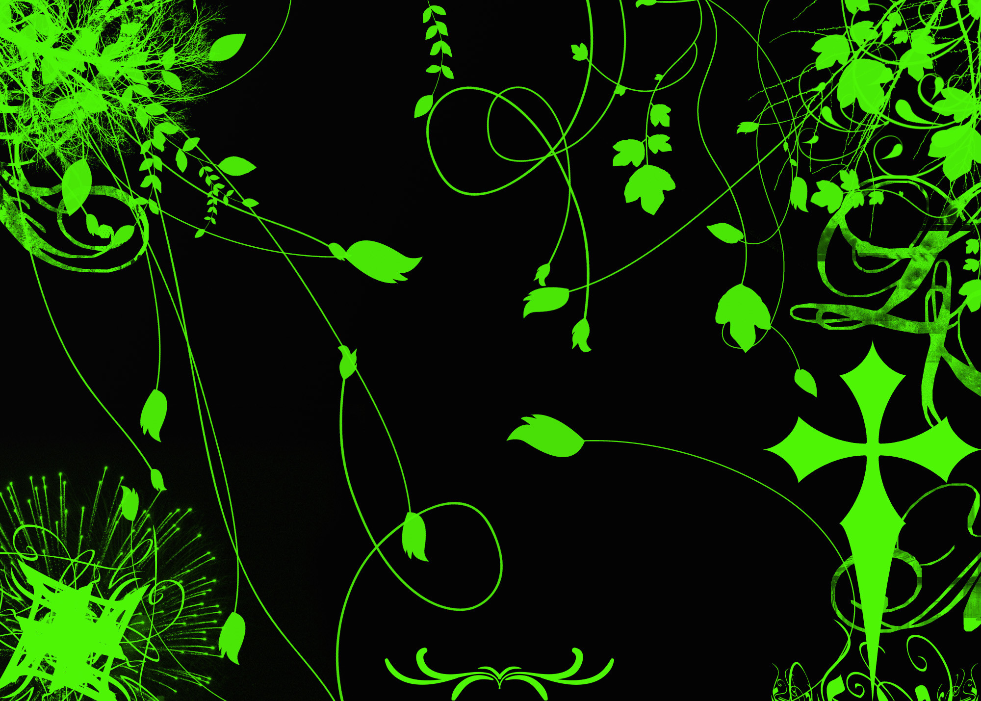 2000x1429 Green And Black Abstract Wallpaper 2 High Resolution Wallpaper