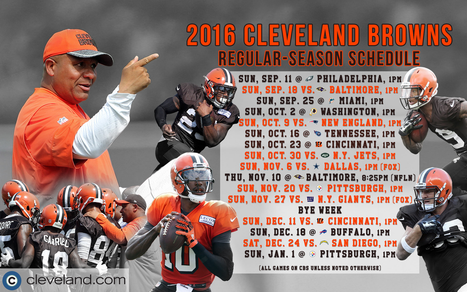 1920x1200 Download Cleveland Browns 2016 schedule wallpaper for .