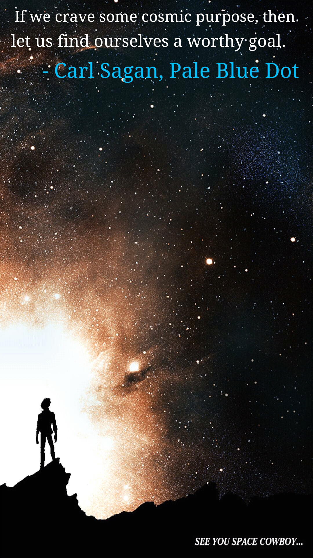 1080x1920 "If we crave some cosmic purpose, then let us find ourselves a worthy goal. Pale  Blue DotCarl ...