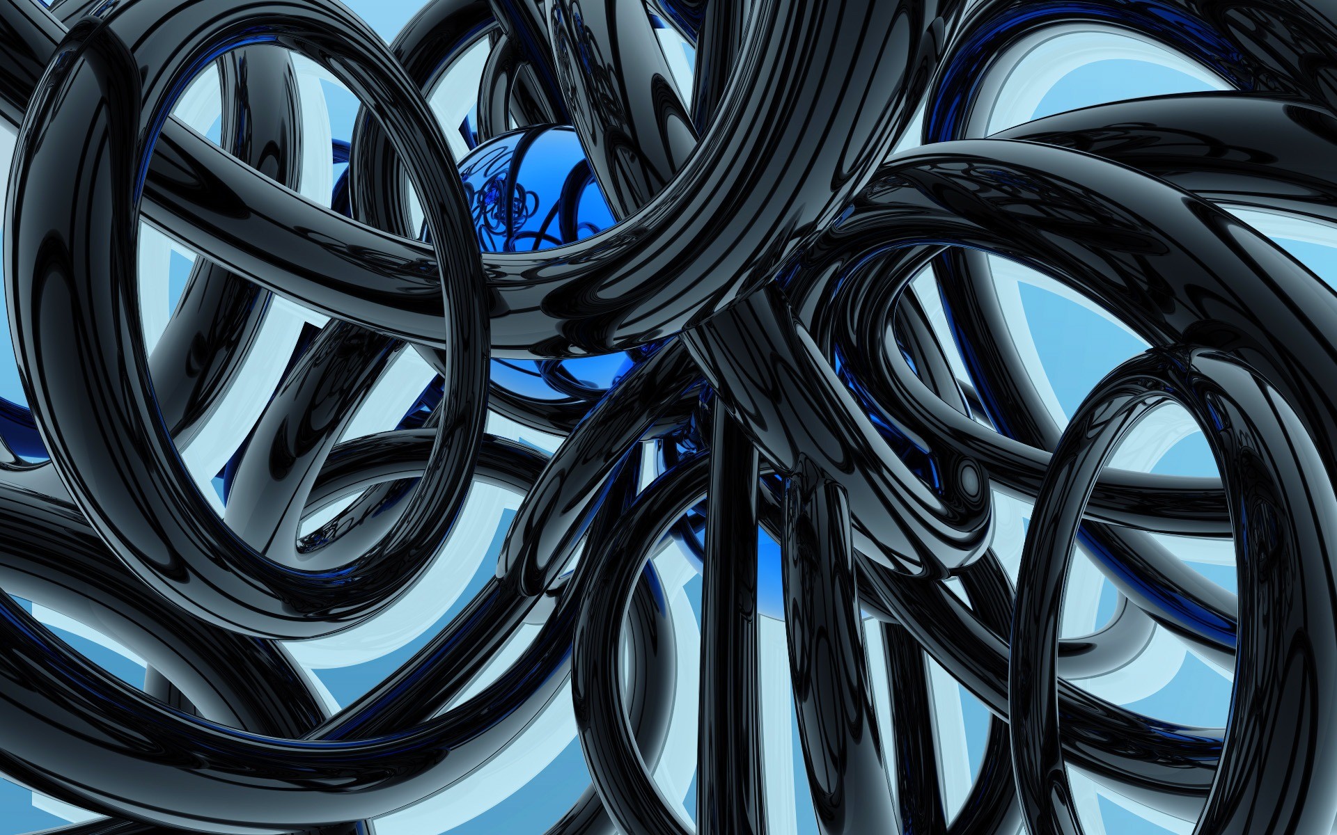 1920x1200 Black and Blue Wallpaper Abstract 3D Wallpapers