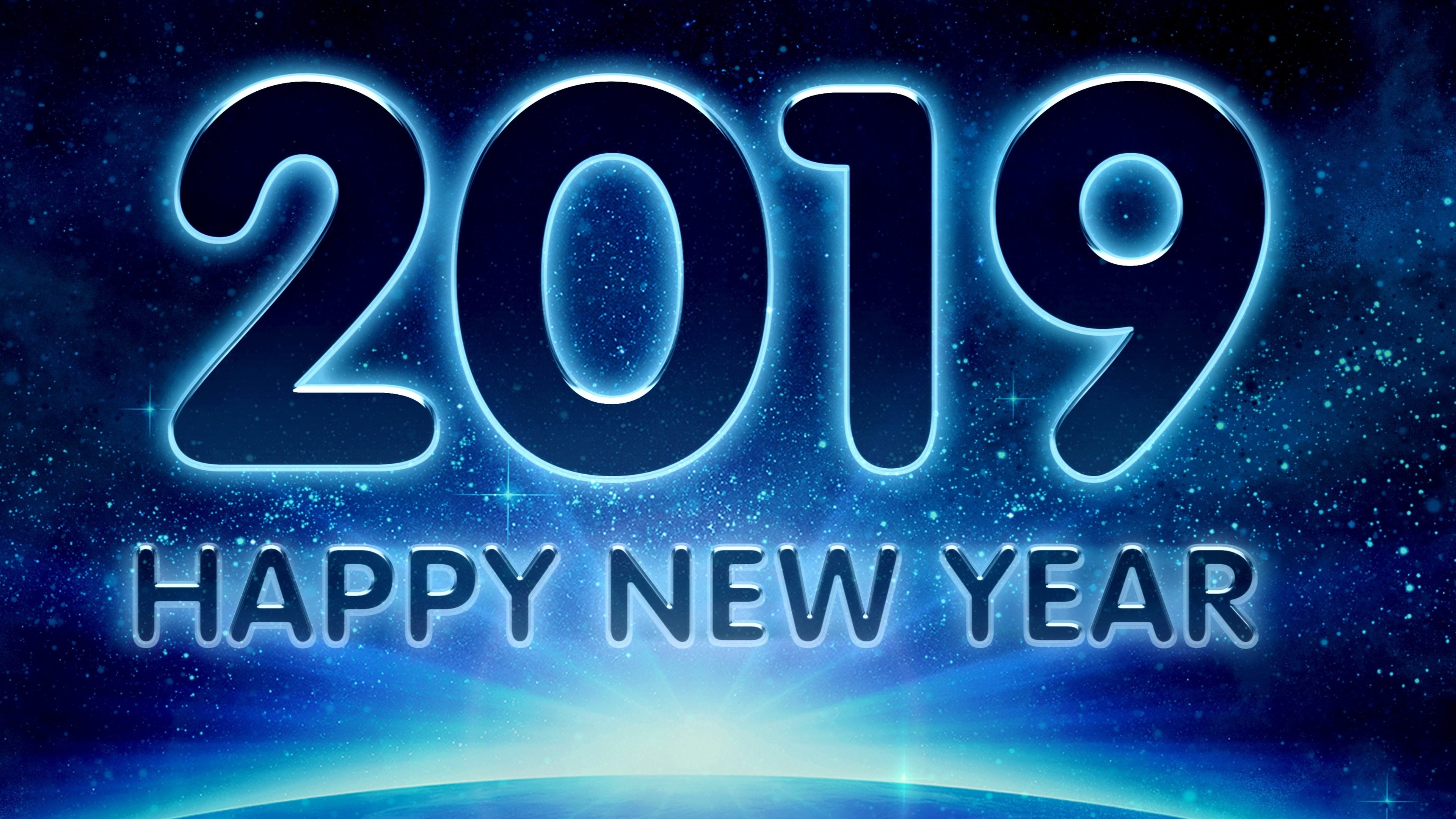 3840x2160 4K 2019 New Year Space Planet Wallpaper 38447