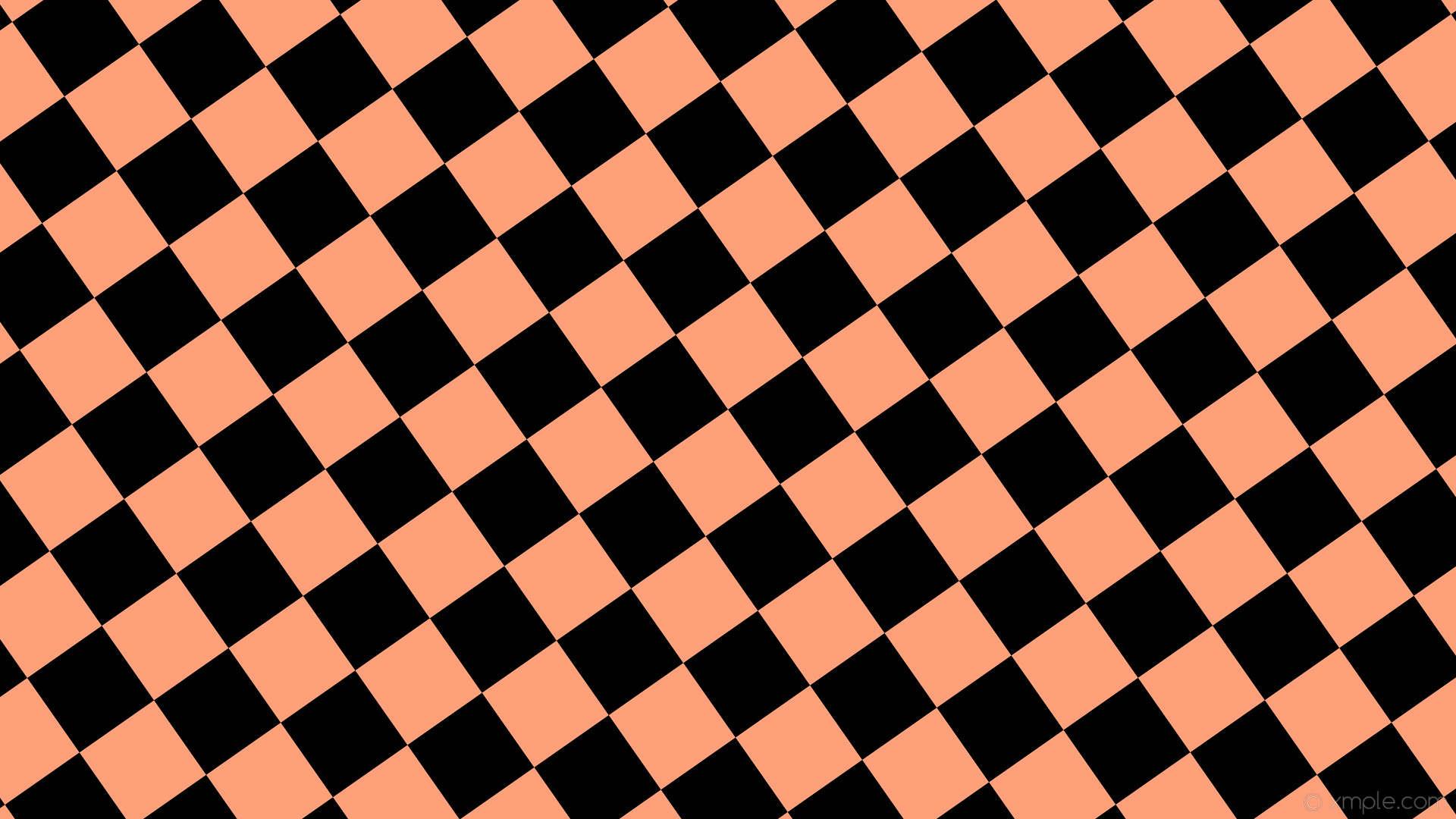 1920x1080 wallpaper black red checkered squares light salmon #000000 #ffa07a diagonal  35Â° 120px